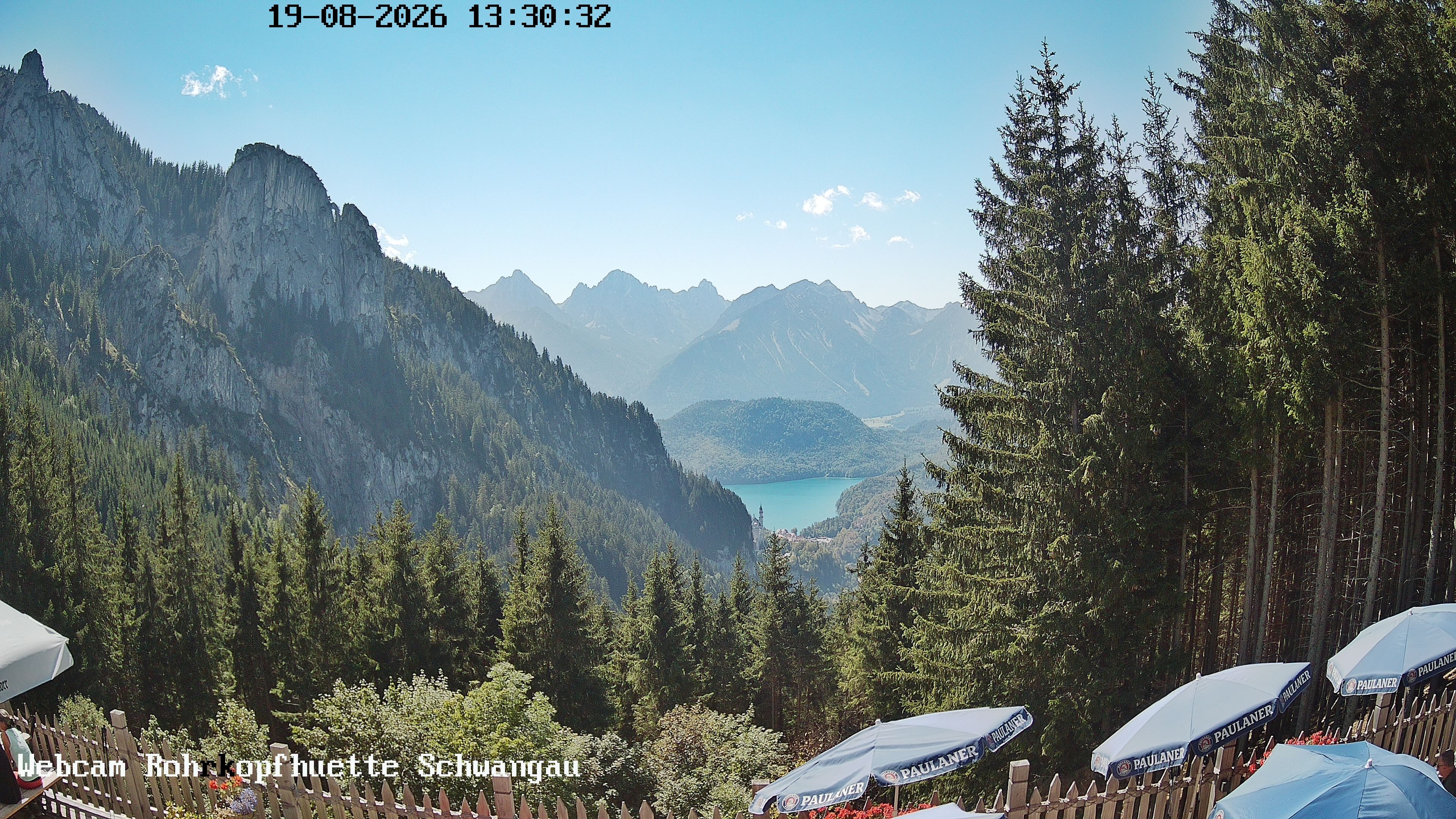 Archiv Foto Webcam Schwangau: Blick von der Rohrkopfhütte ins Tal