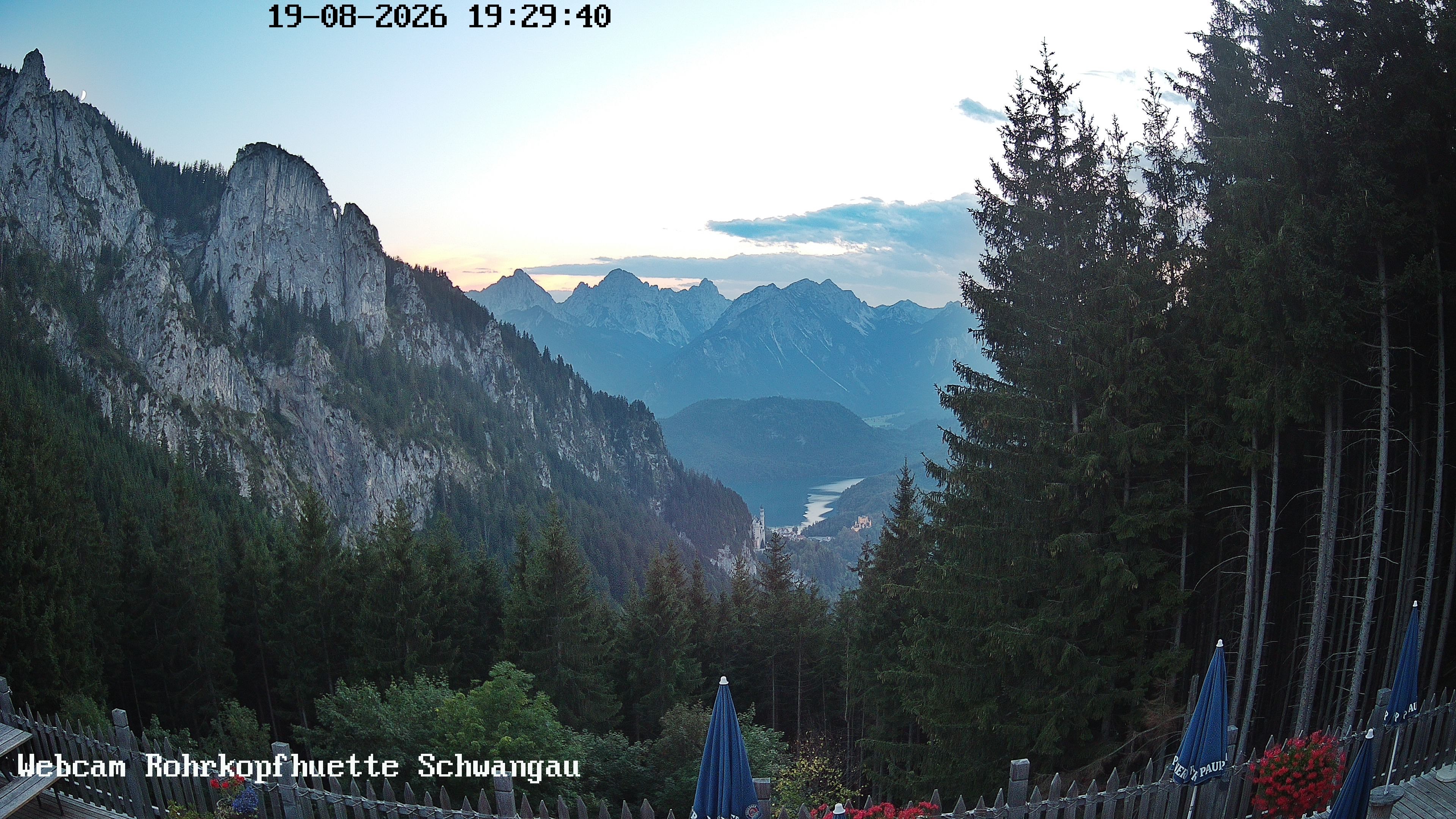 Archiv Foto Webcam Schwangau: Blick von der Rohrkopfhütte ins Tal