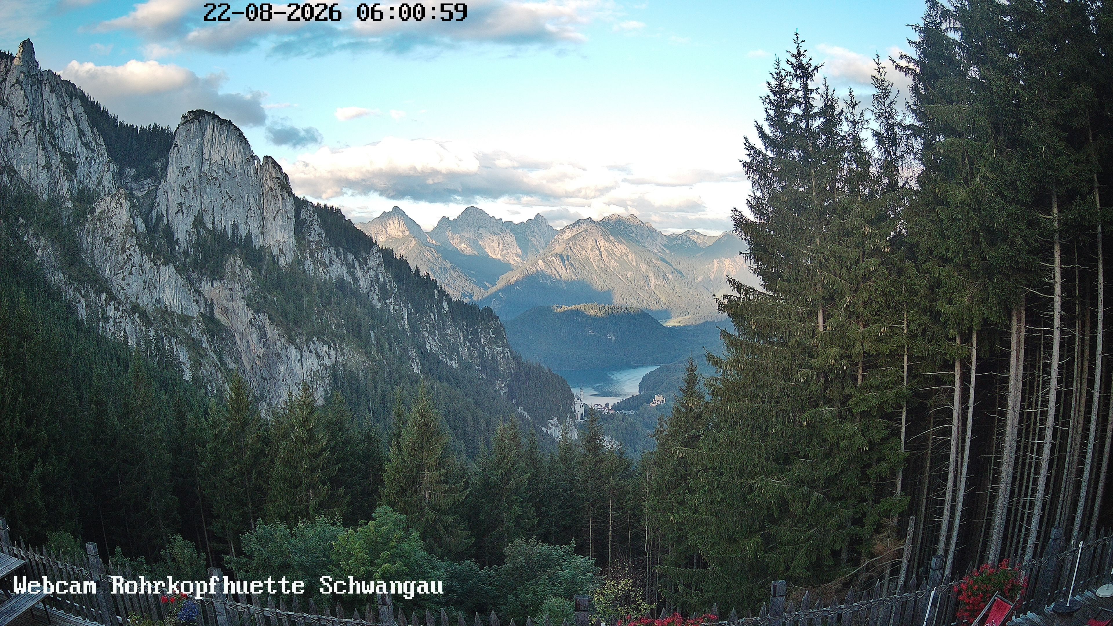 Archiv Foto Webcam Schwangau: Blick von der Rohrkopfhütte ins Tal