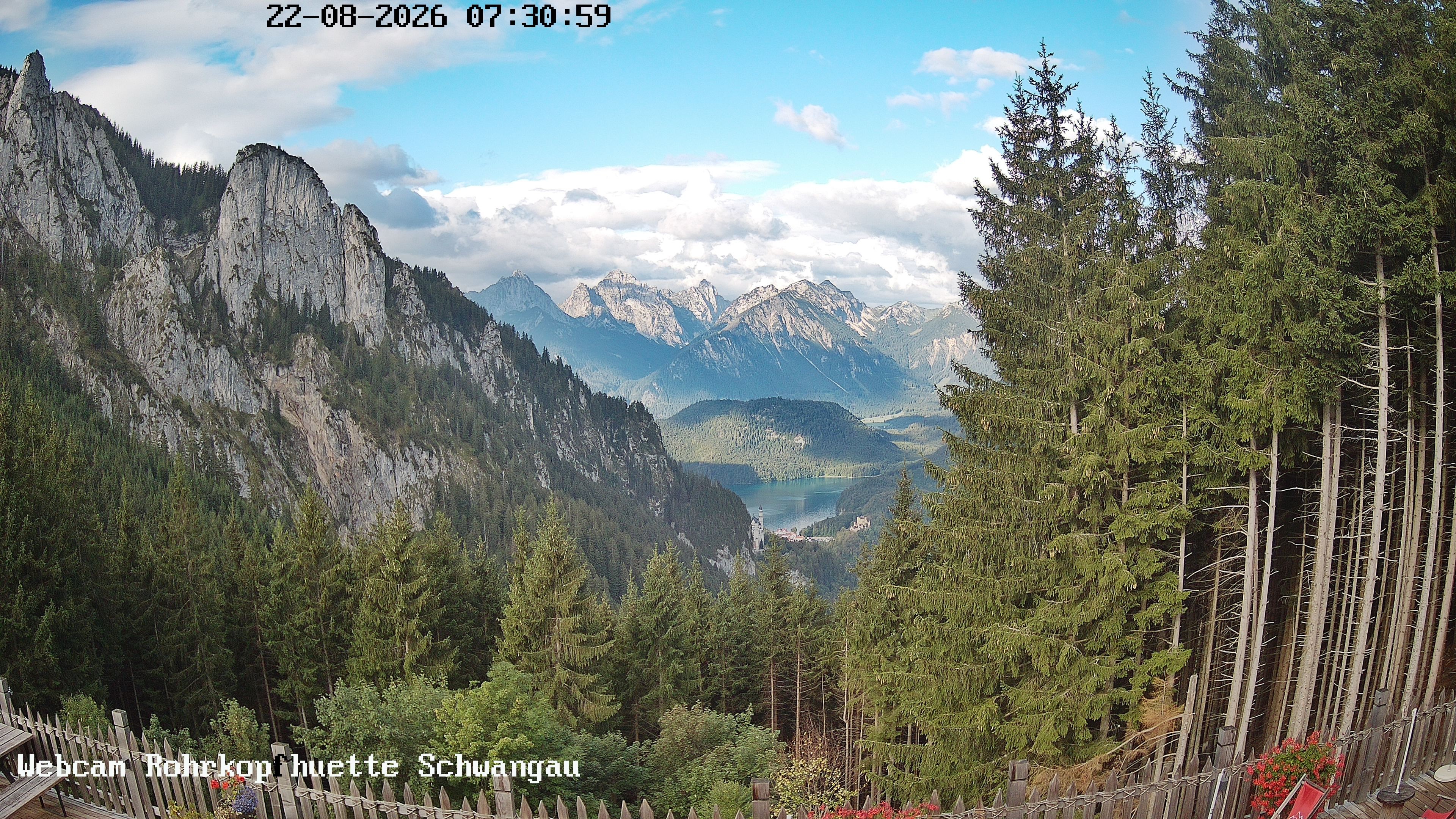 Archiv Foto Webcam Schwangau: Blick von der Rohrkopfhütte ins Tal