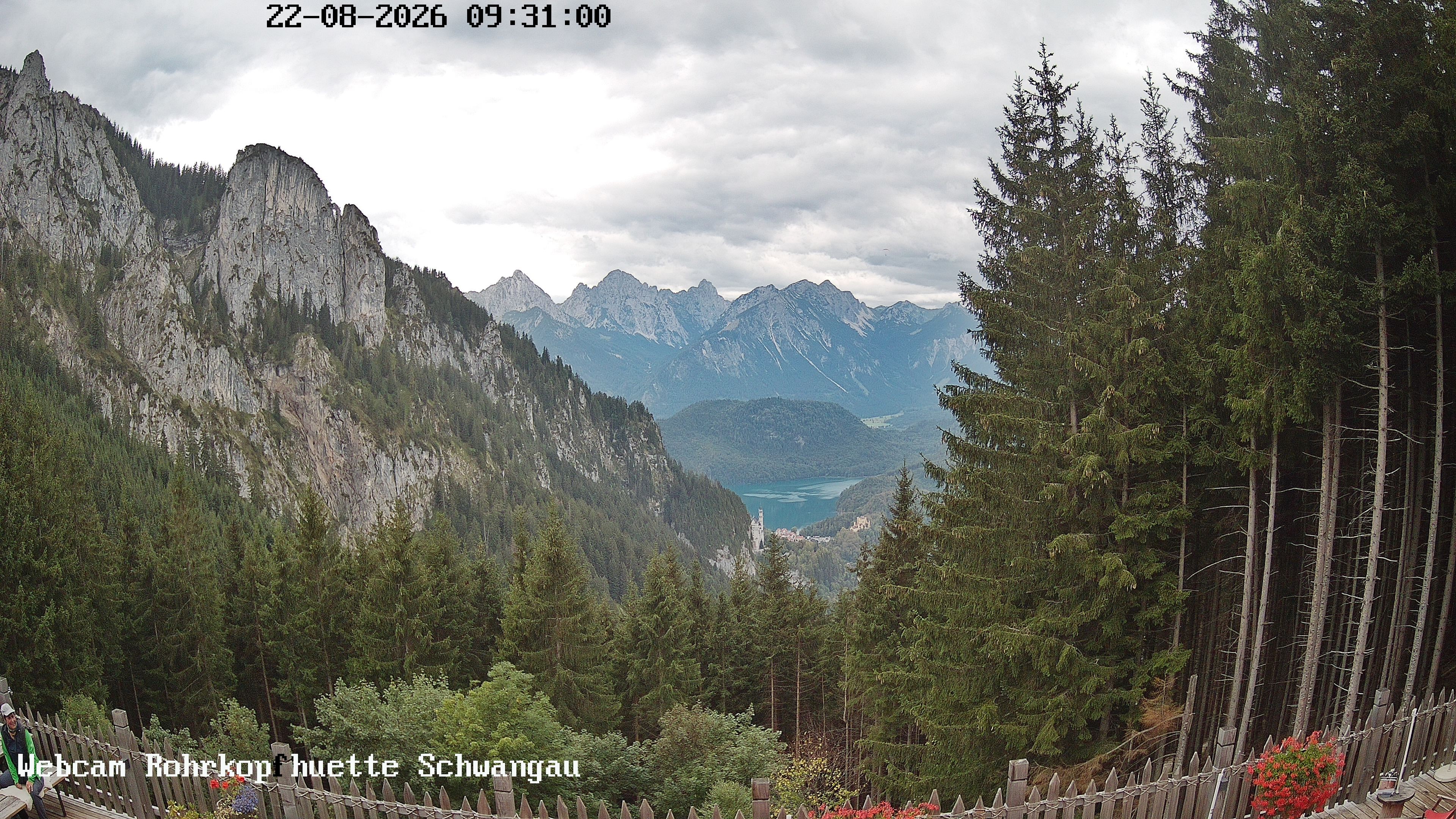 Archiv Foto Webcam Schwangau: Blick von der Rohrkopfhütte ins Tal
