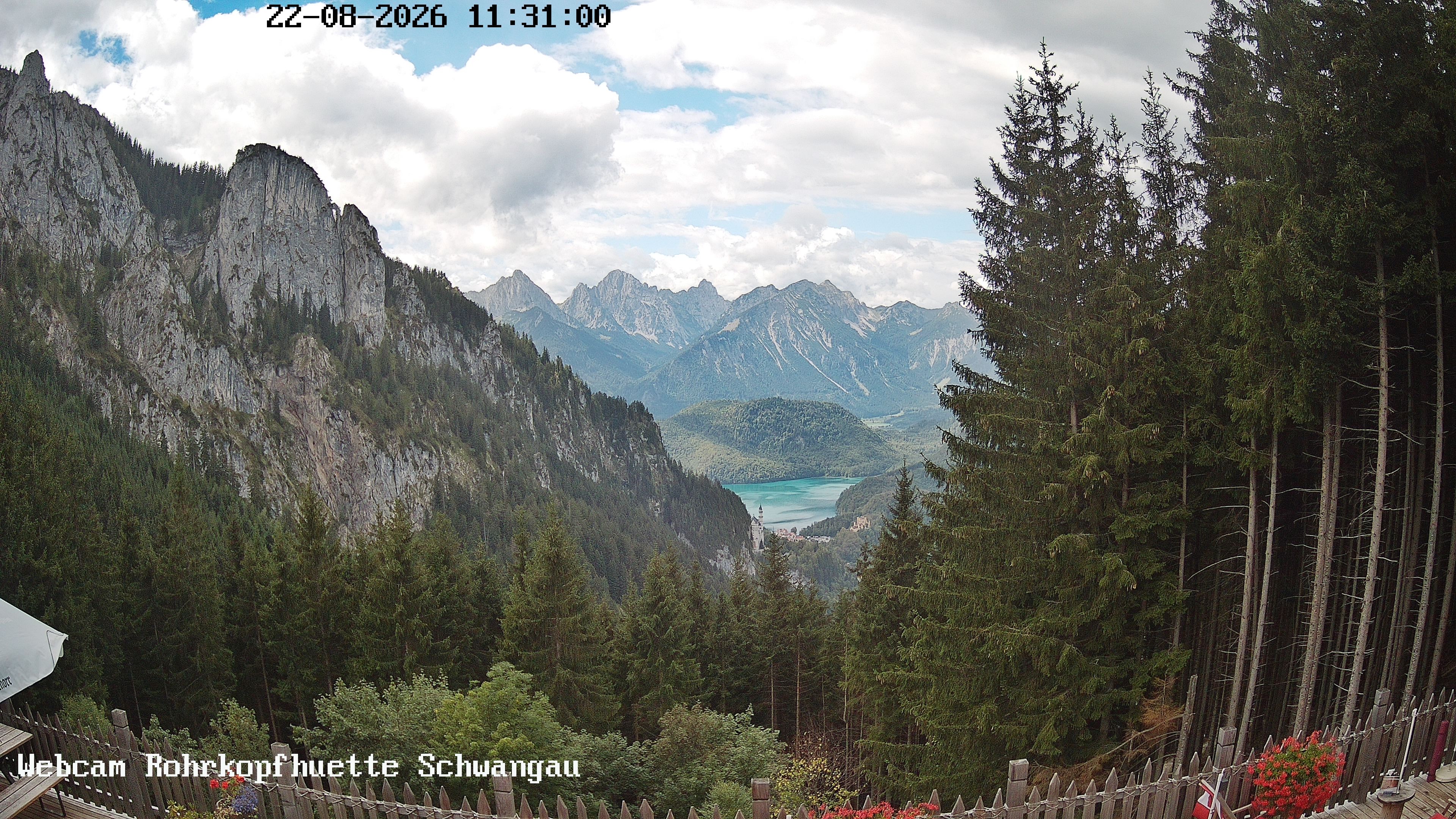 Archiv Foto Webcam Schwangau: Blick von der Rohrkopfhütte ins Tal