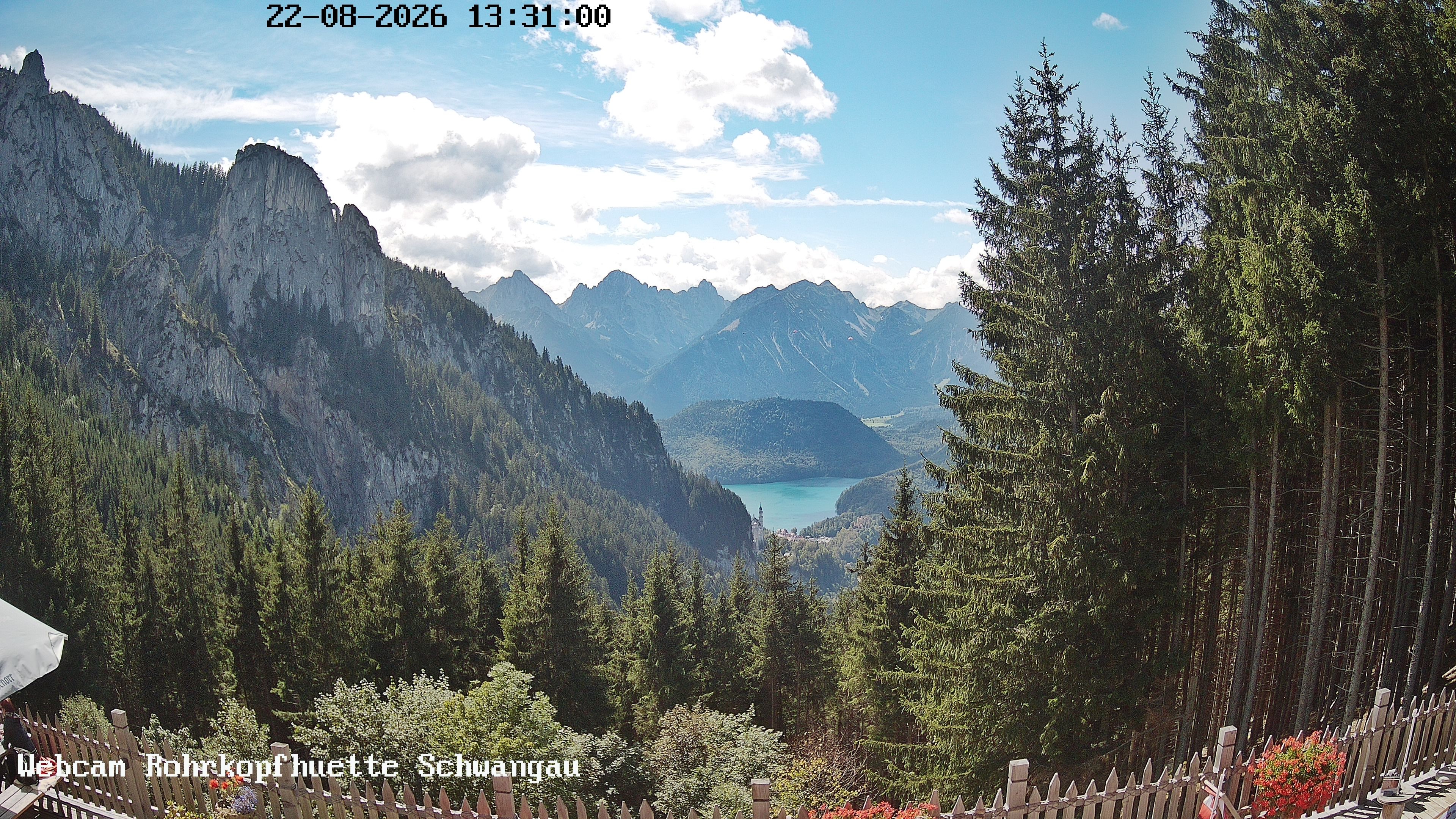 Archiv Foto Webcam Schwangau: Blick von der Rohrkopfhütte ins Tal