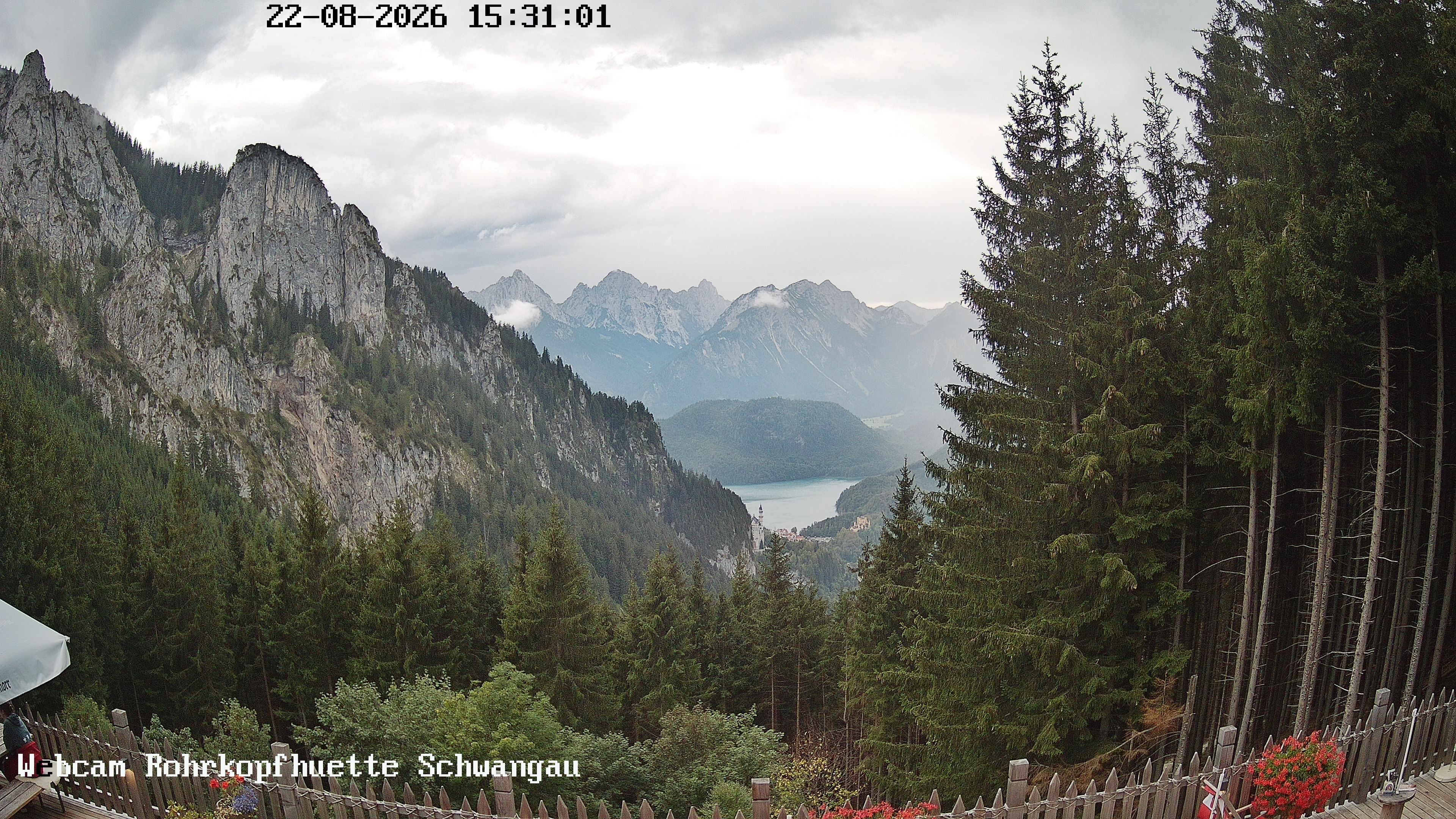 Archiv Foto Webcam Schwangau: Blick von der Rohrkopfhütte ins Tal