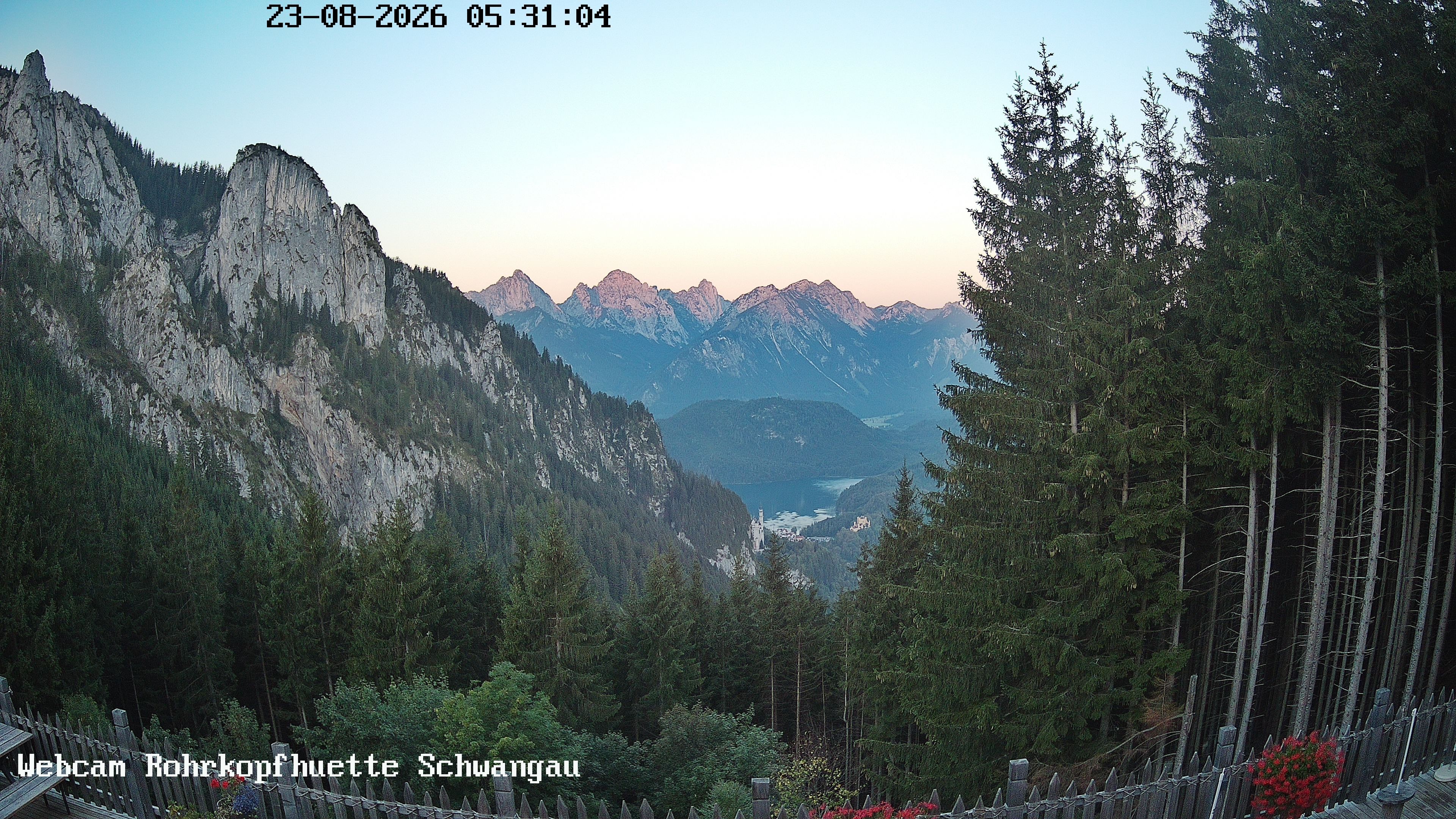 Archiv Foto Webcam Schwangau: Blick von der Rohrkopfhütte ins Tal