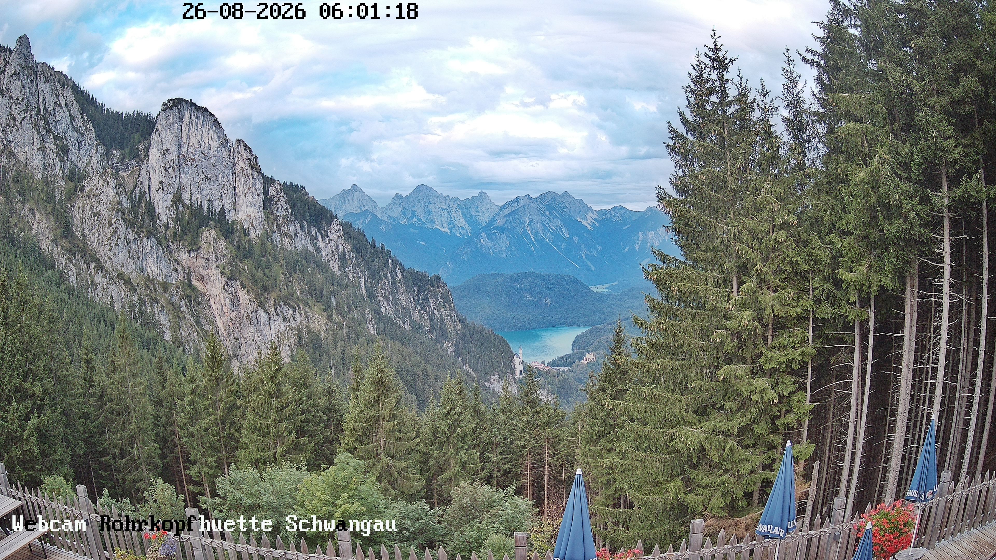 Archiv Foto Webcam Schwangau: Blick von der Rohrkopfhütte ins Tal