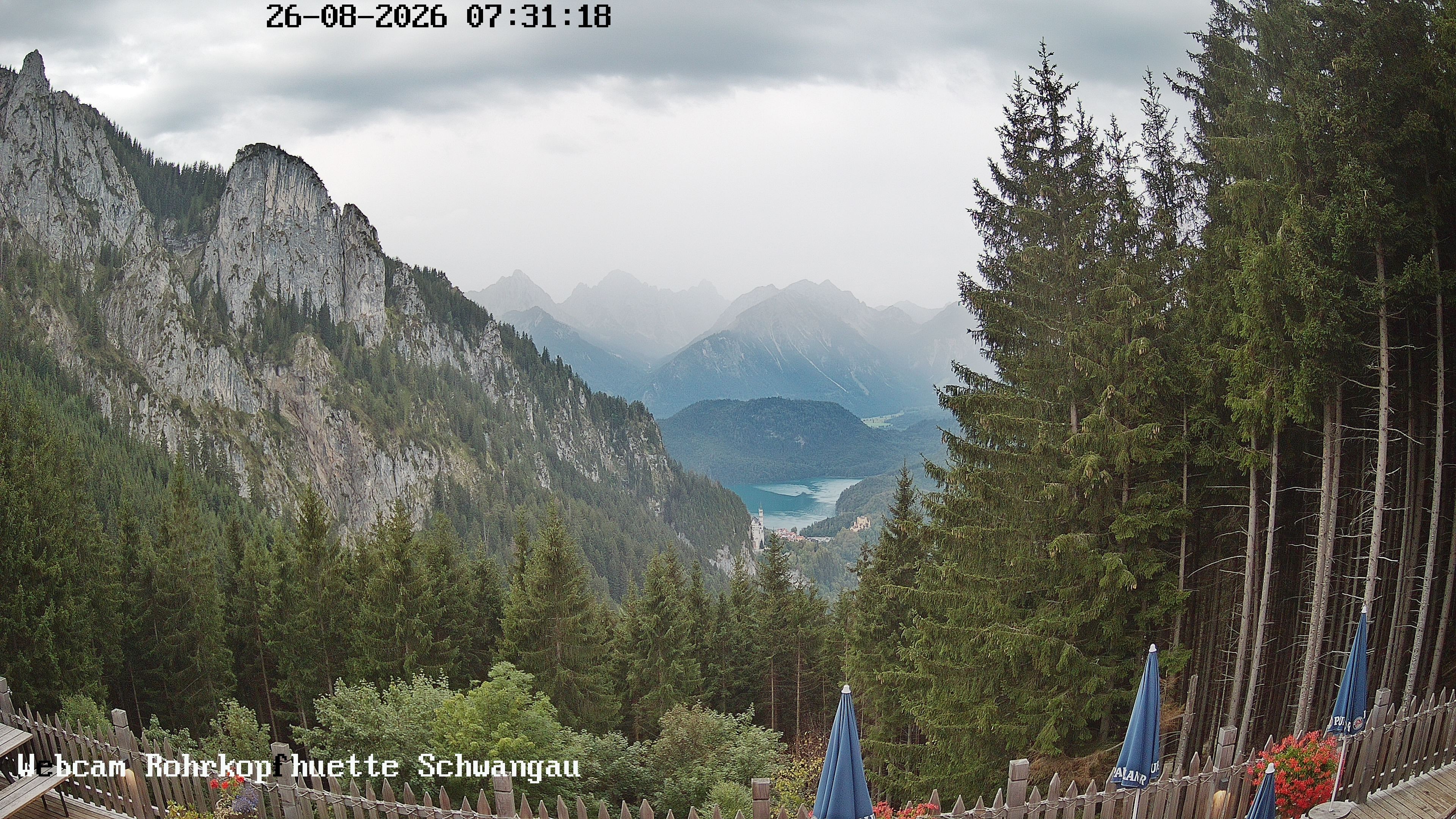 Archiv Foto Webcam Schwangau: Blick von der Rohrkopfhütte ins Tal