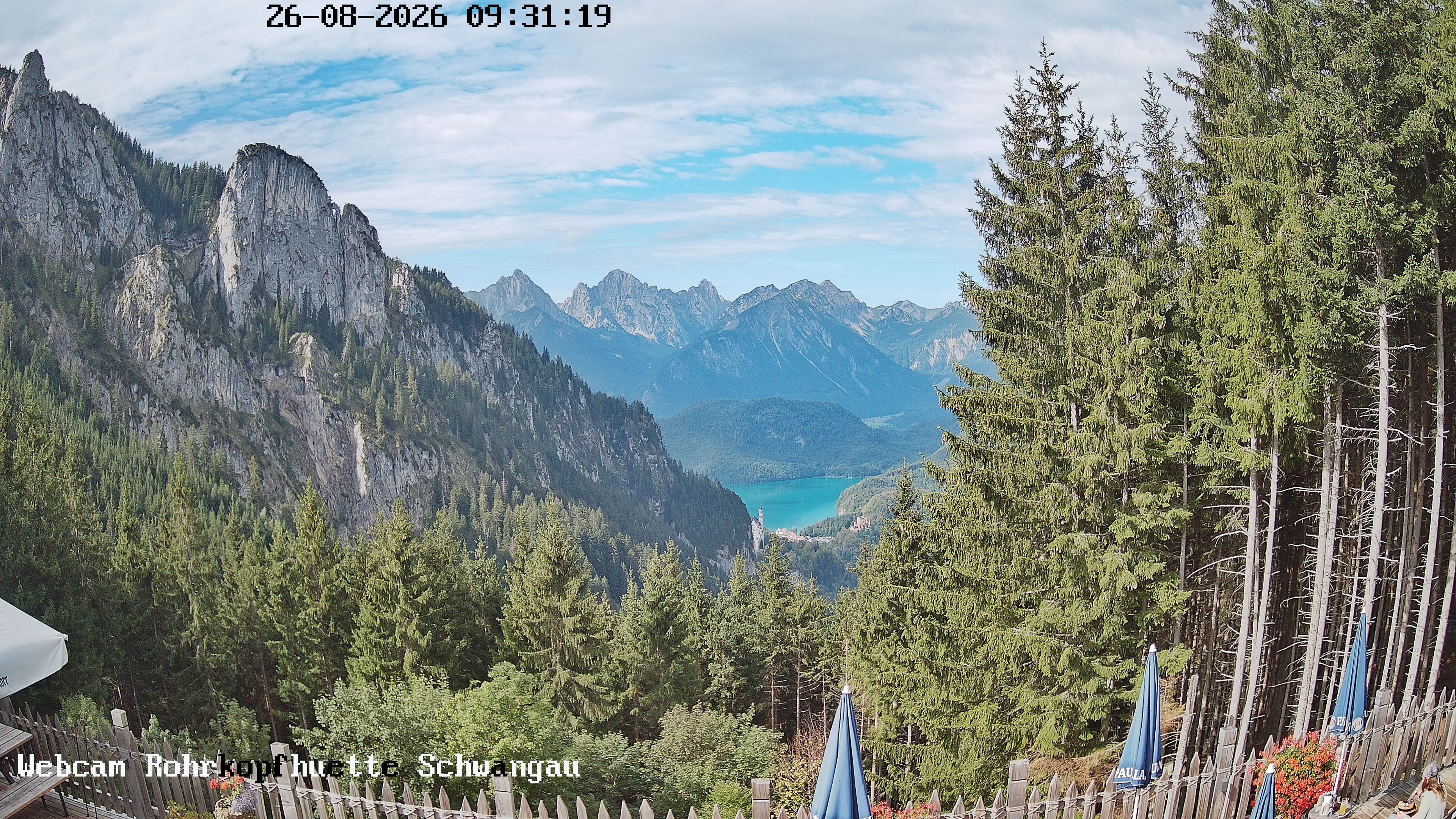 Archiv Foto Webcam Schwangau: Blick von der Rohrkopfhütte ins Tal