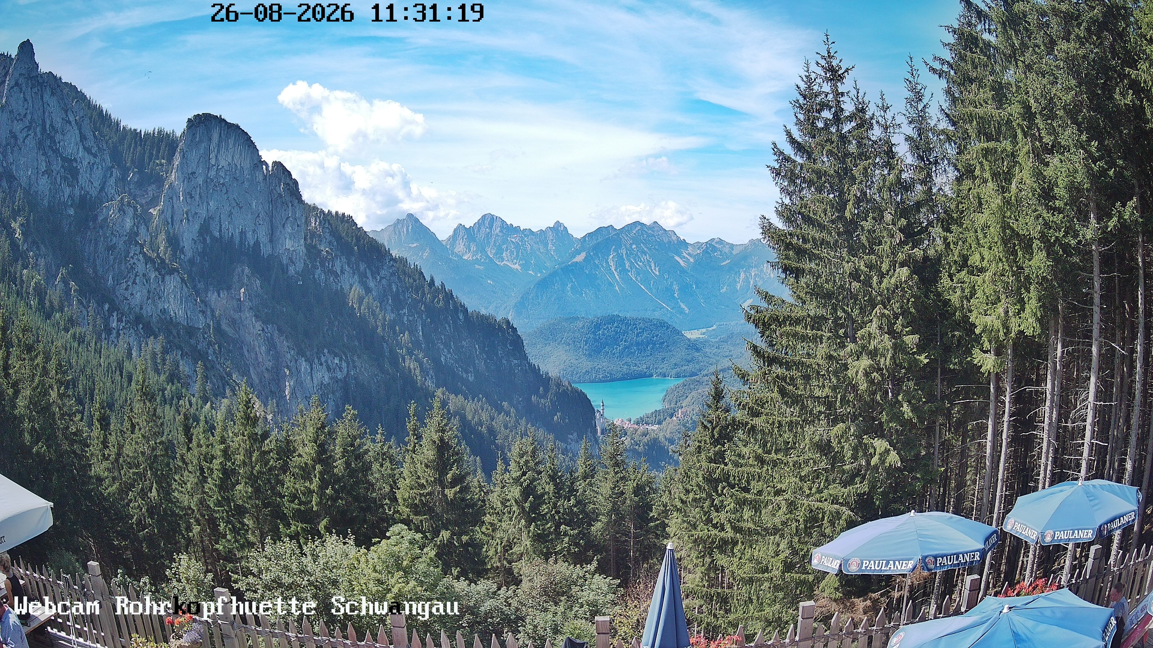 Archiv Foto Webcam Schwangau: Blick von der Rohrkopfhütte ins Tal