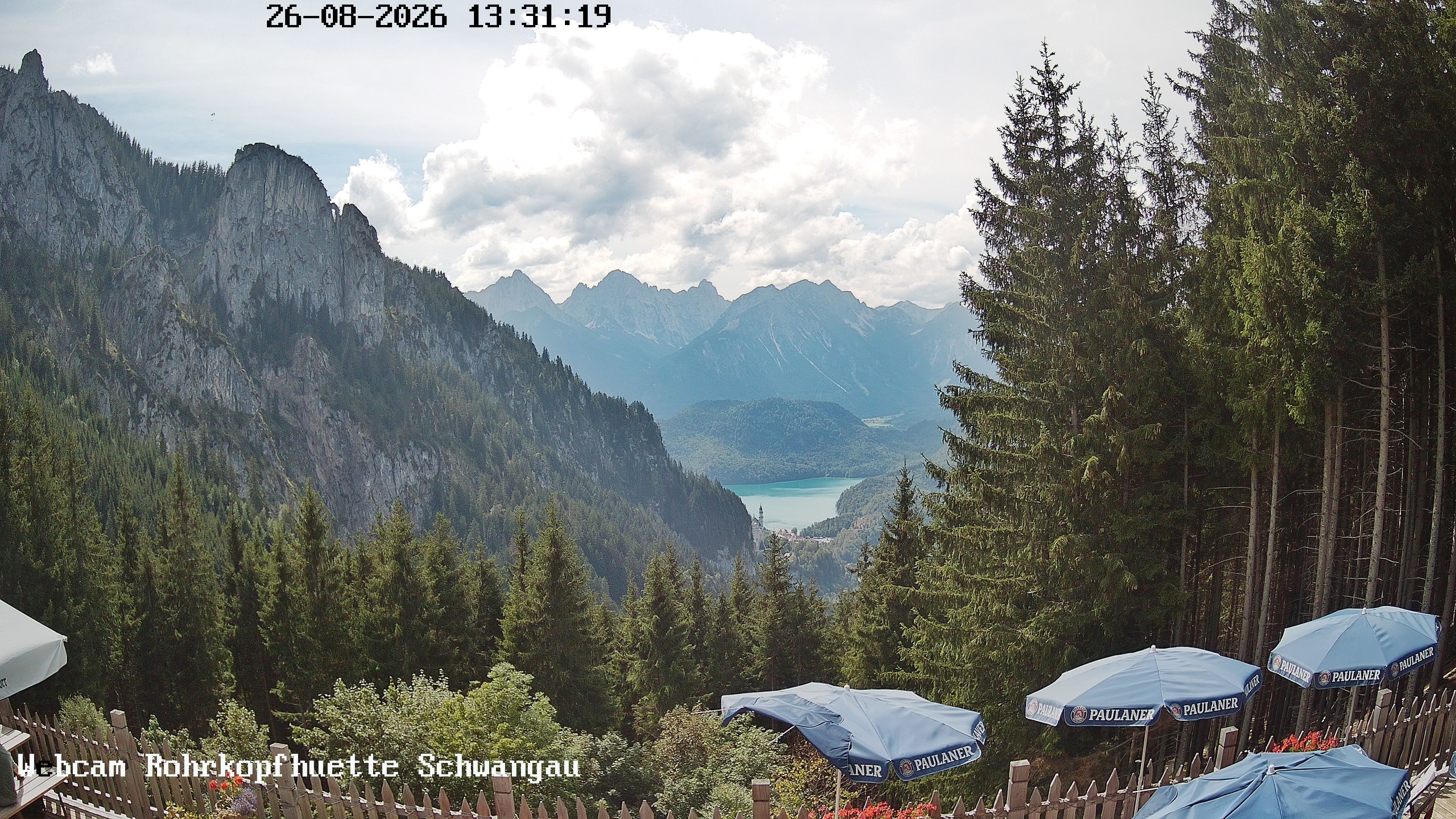 Archiv Foto Webcam Schwangau: Blick von der Rohrkopfhütte ins Tal