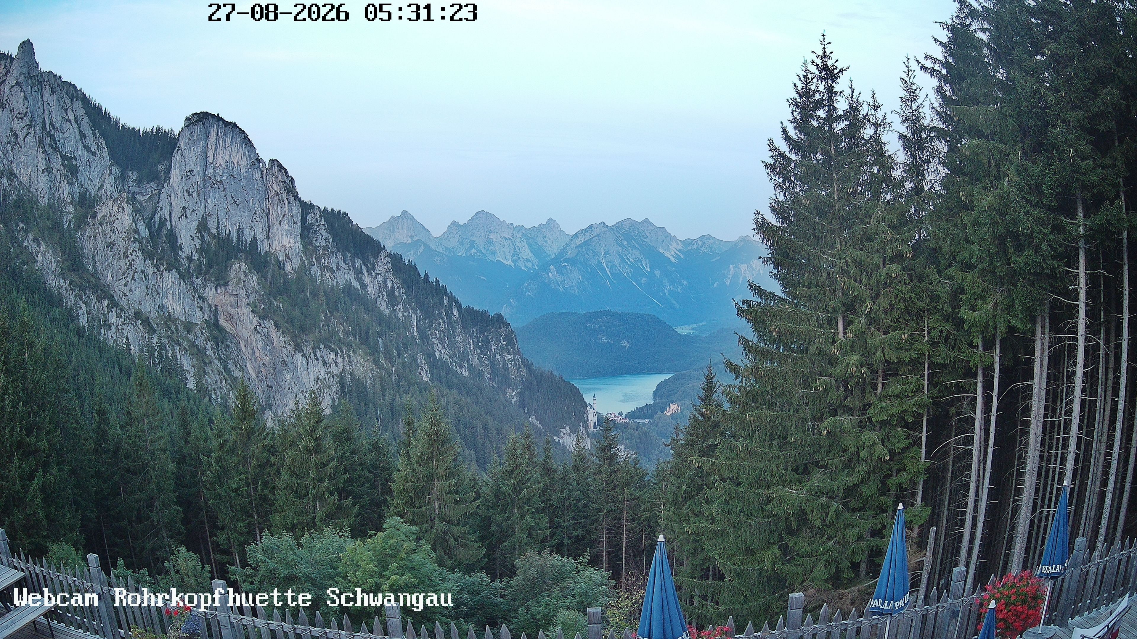 Archiv Foto Webcam Schwangau: Blick von der Rohrkopfhütte ins Tal