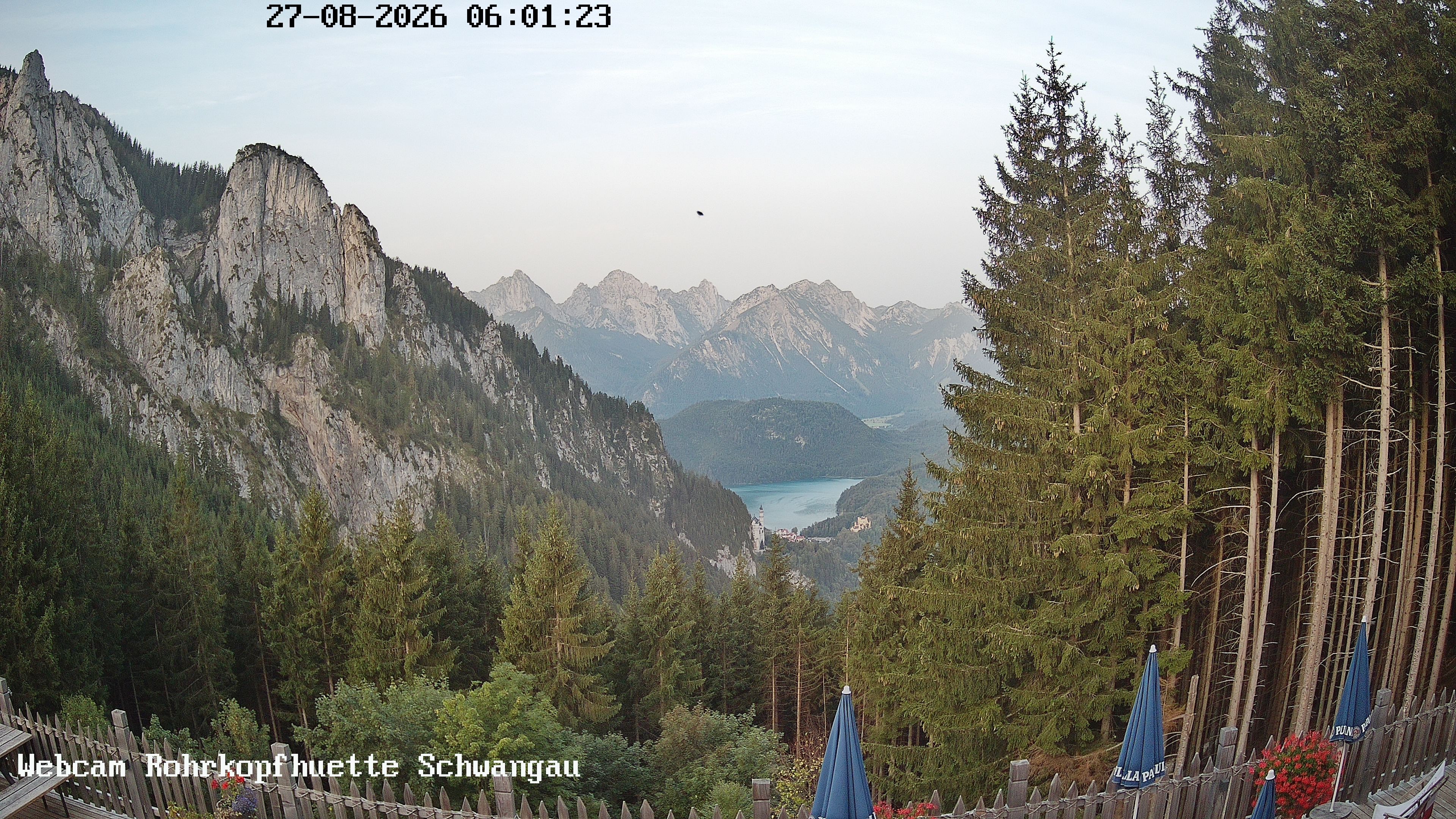 Archiv Foto Webcam Schwangau: Blick von der Rohrkopfhütte ins Tal