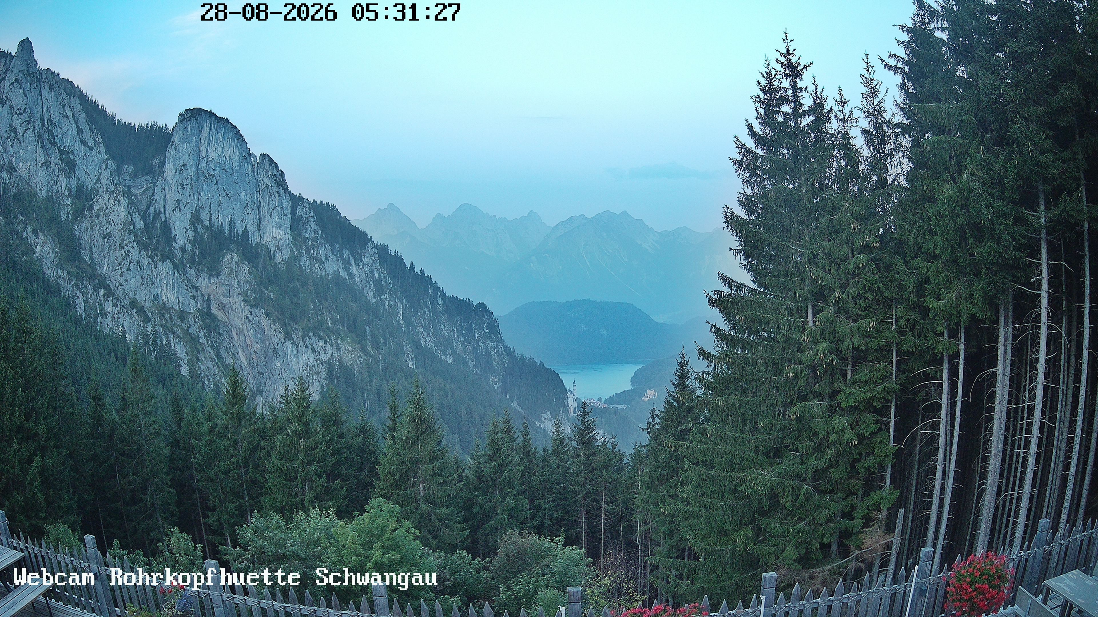 Archiv Foto Webcam Schwangau: Blick von der Rohrkopfhütte ins Tal