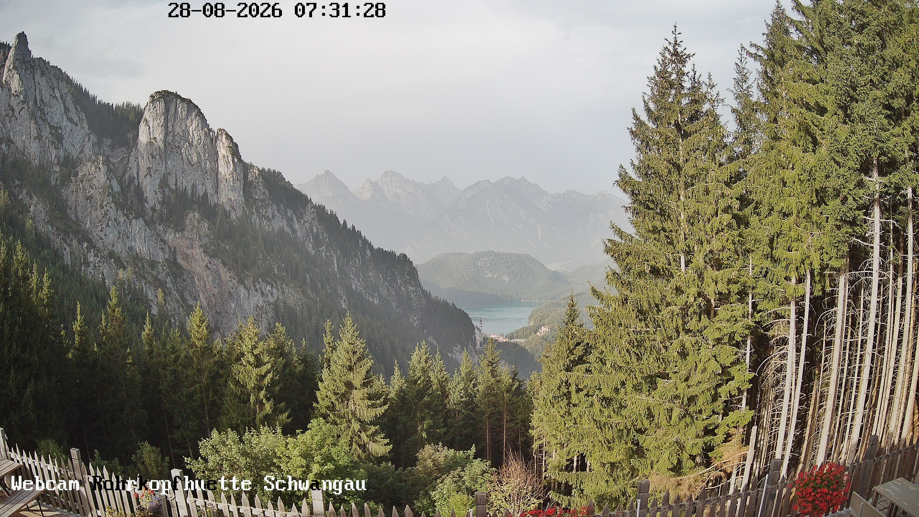 Archiv Foto Webcam Schwangau: Blick von der Rohrkopfhütte ins Tal