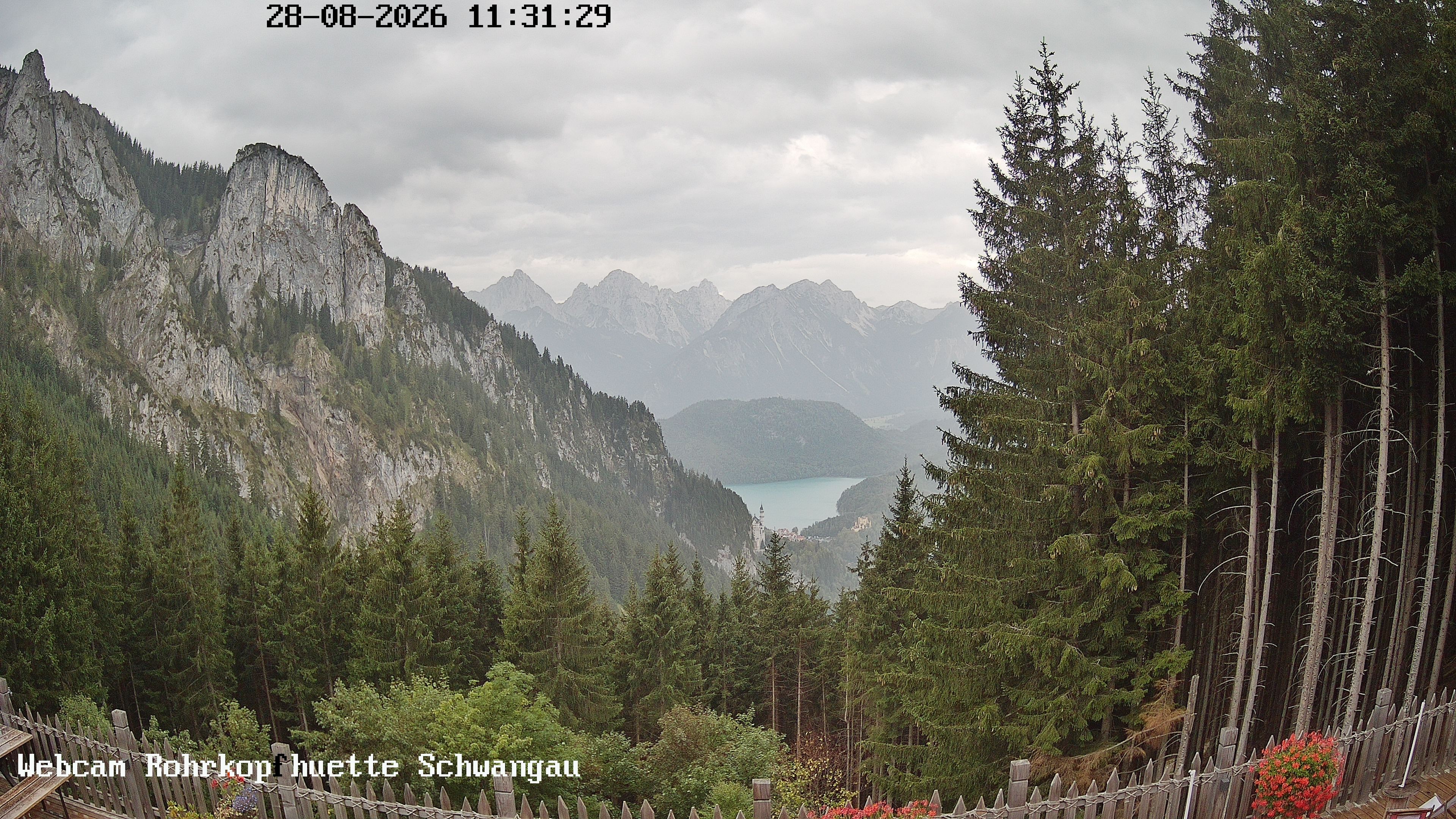 Archiv Foto Webcam Schwangau: Blick von der Rohrkopfhütte ins Tal