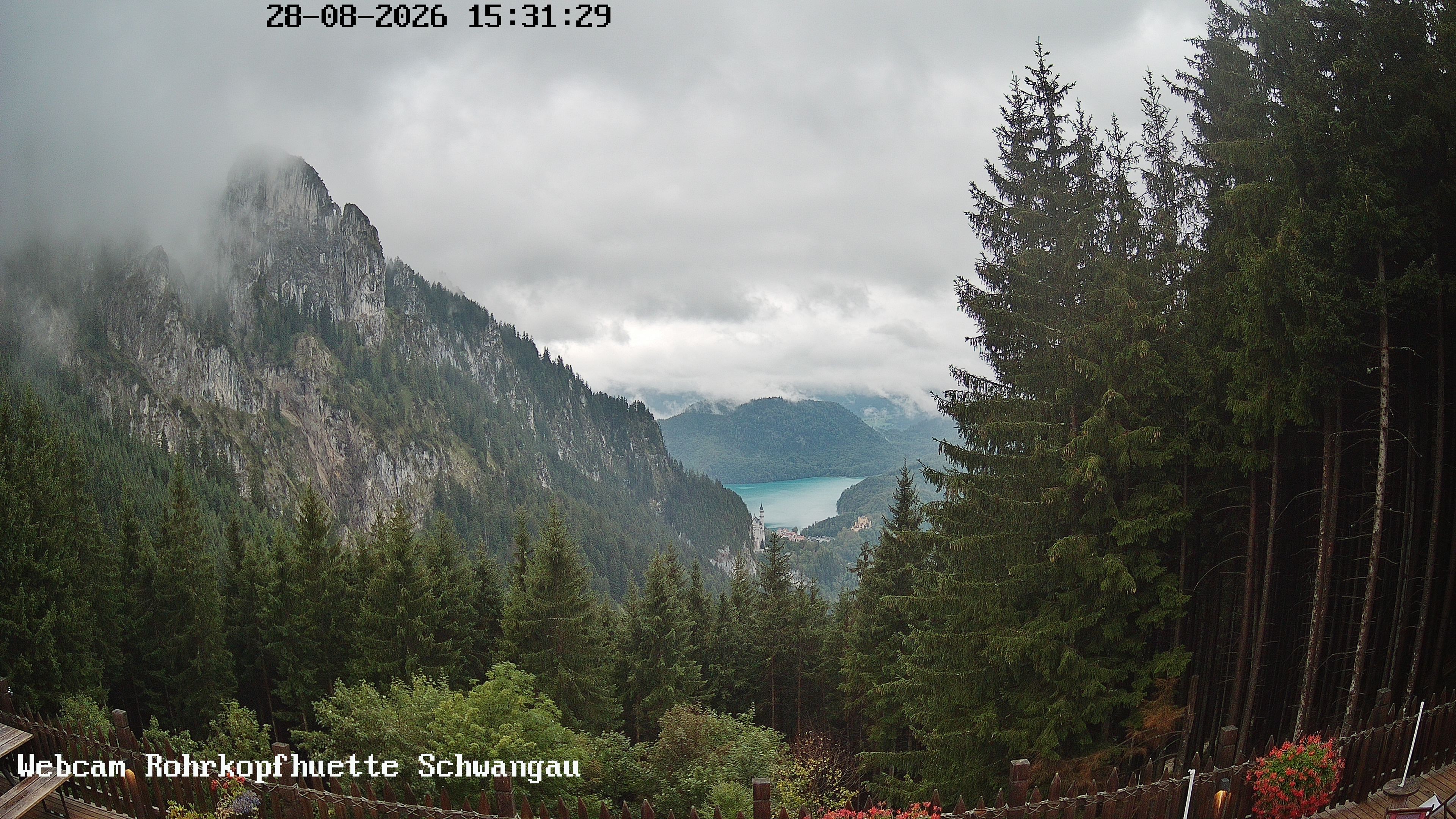 Archiv Foto Webcam Schwangau: Blick von der Rohrkopfhütte ins Tal