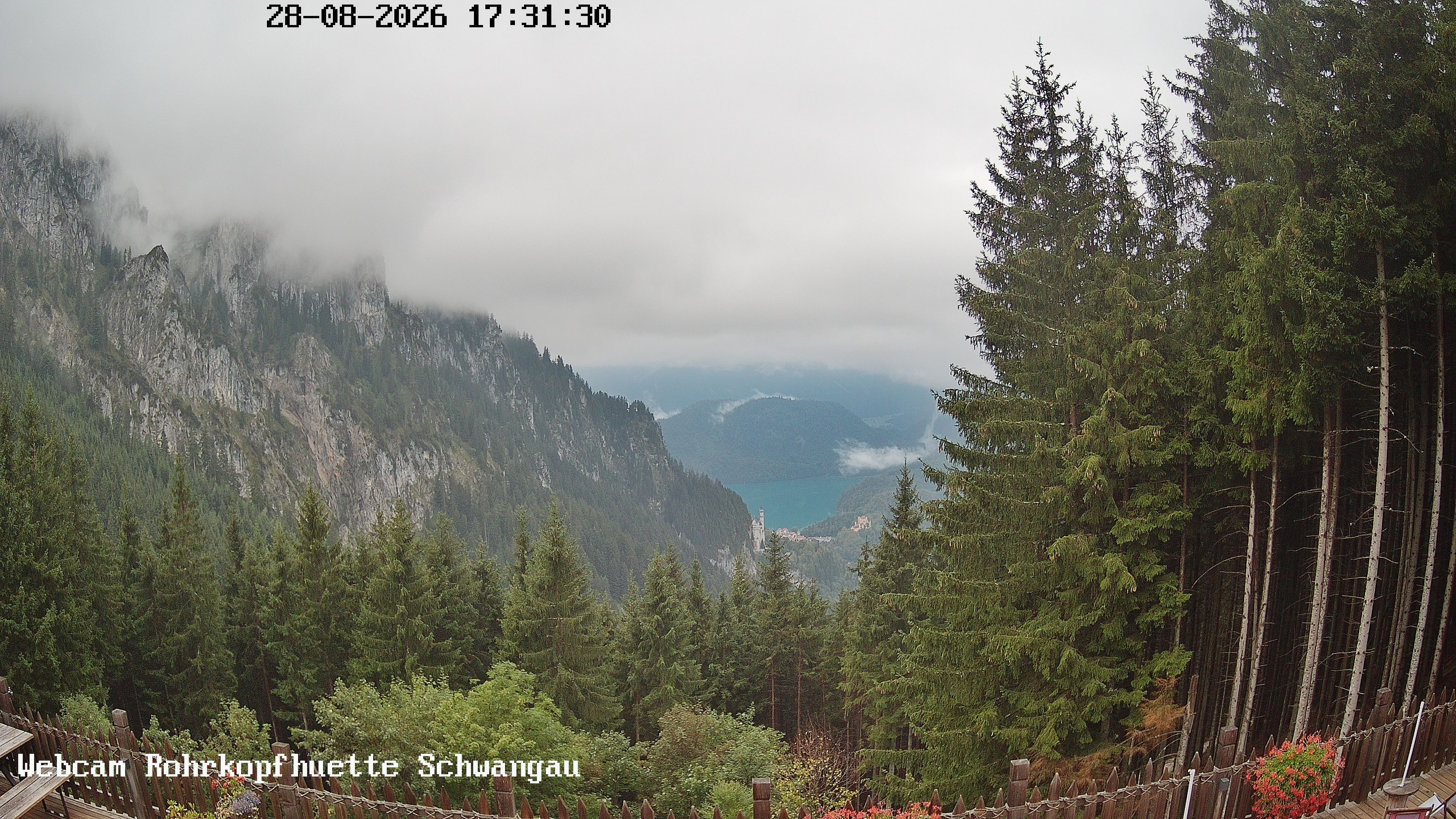 Archiv Foto Webcam Schwangau: Blick von der Rohrkopfhütte ins Tal