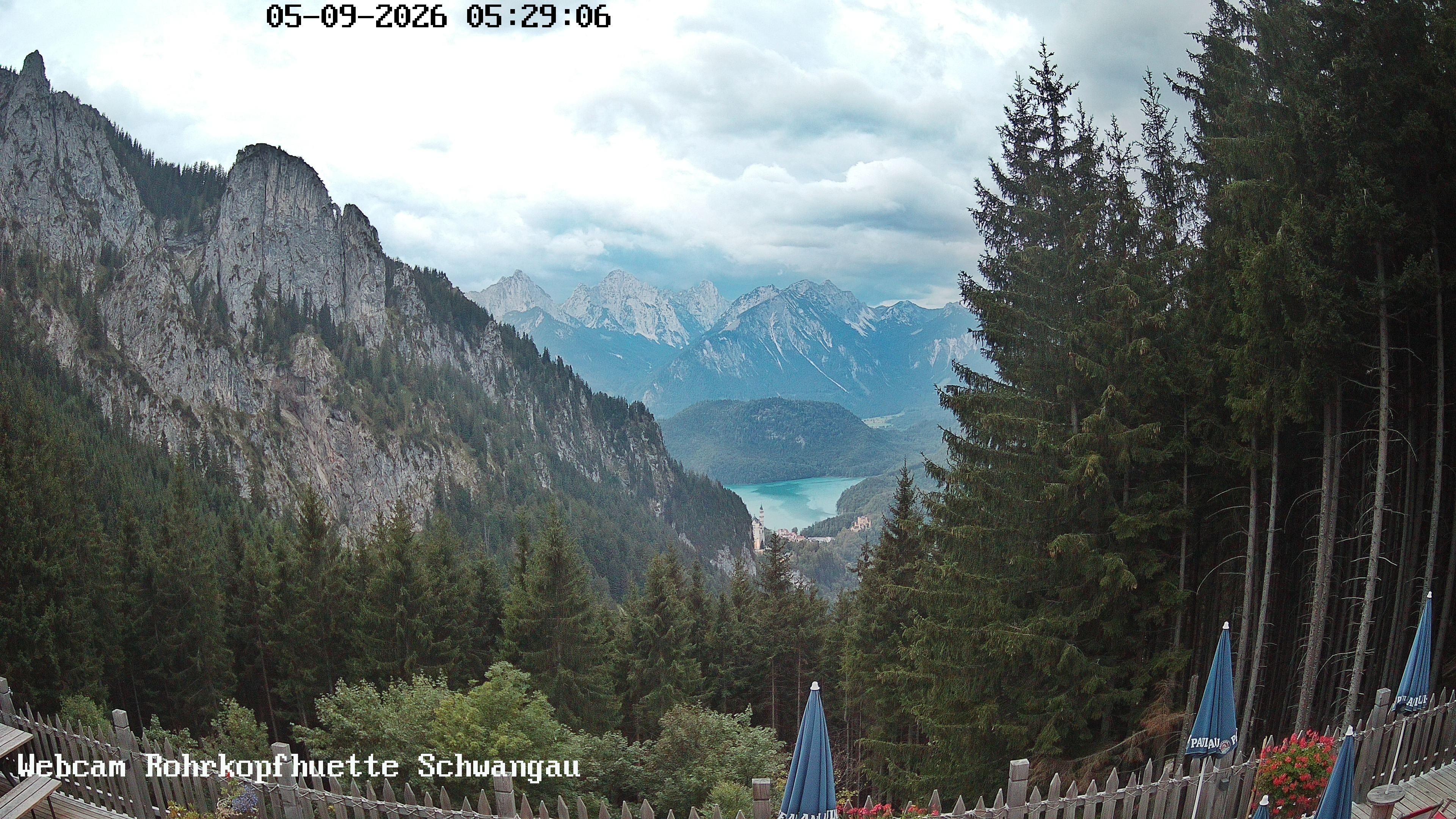 Archiv Foto Webcam Schwangau: Blick von der Rohrkopfhütte ins Tal