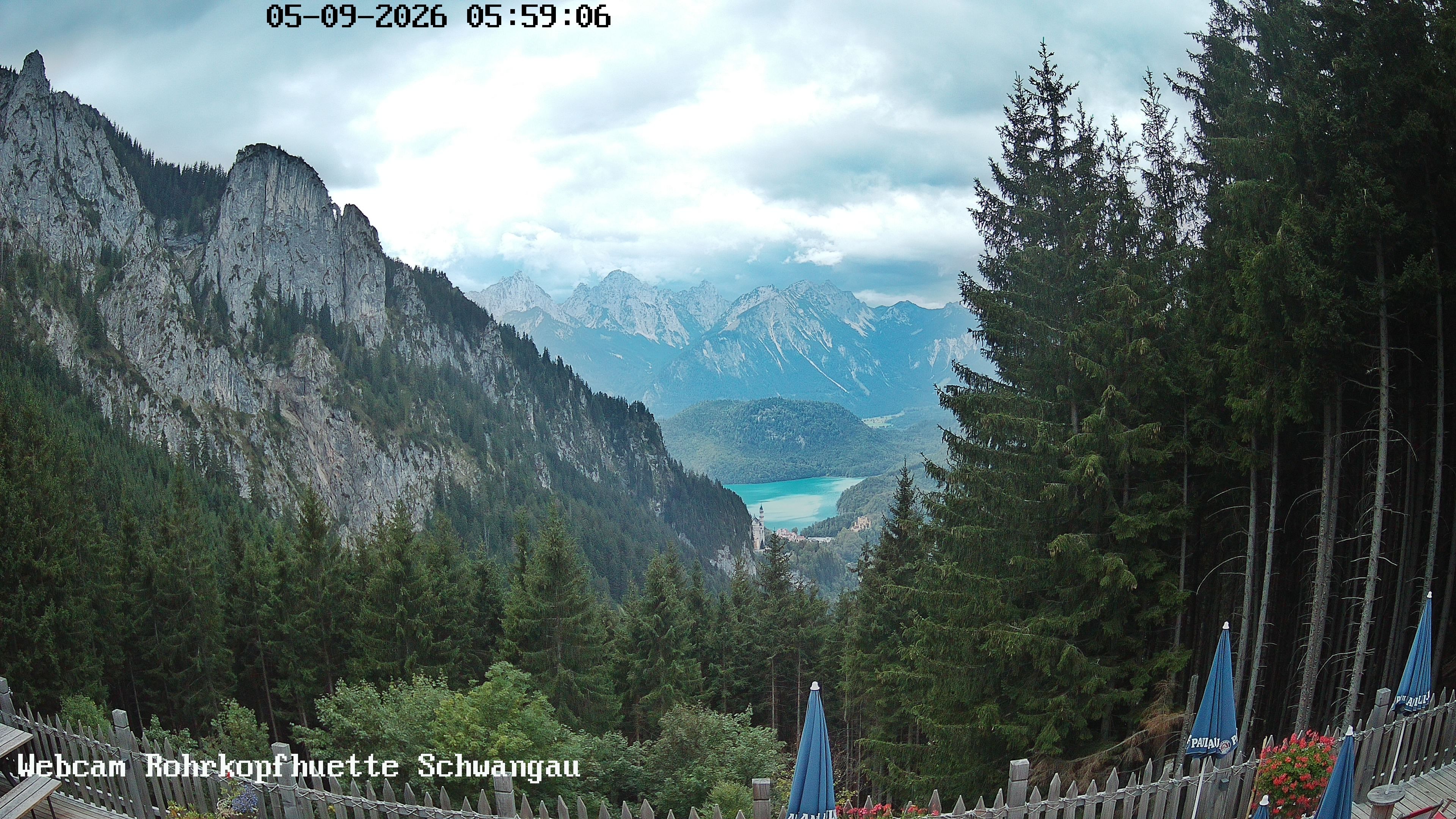 Archiv Foto Webcam Schwangau: Blick von der Rohrkopfhütte ins Tal