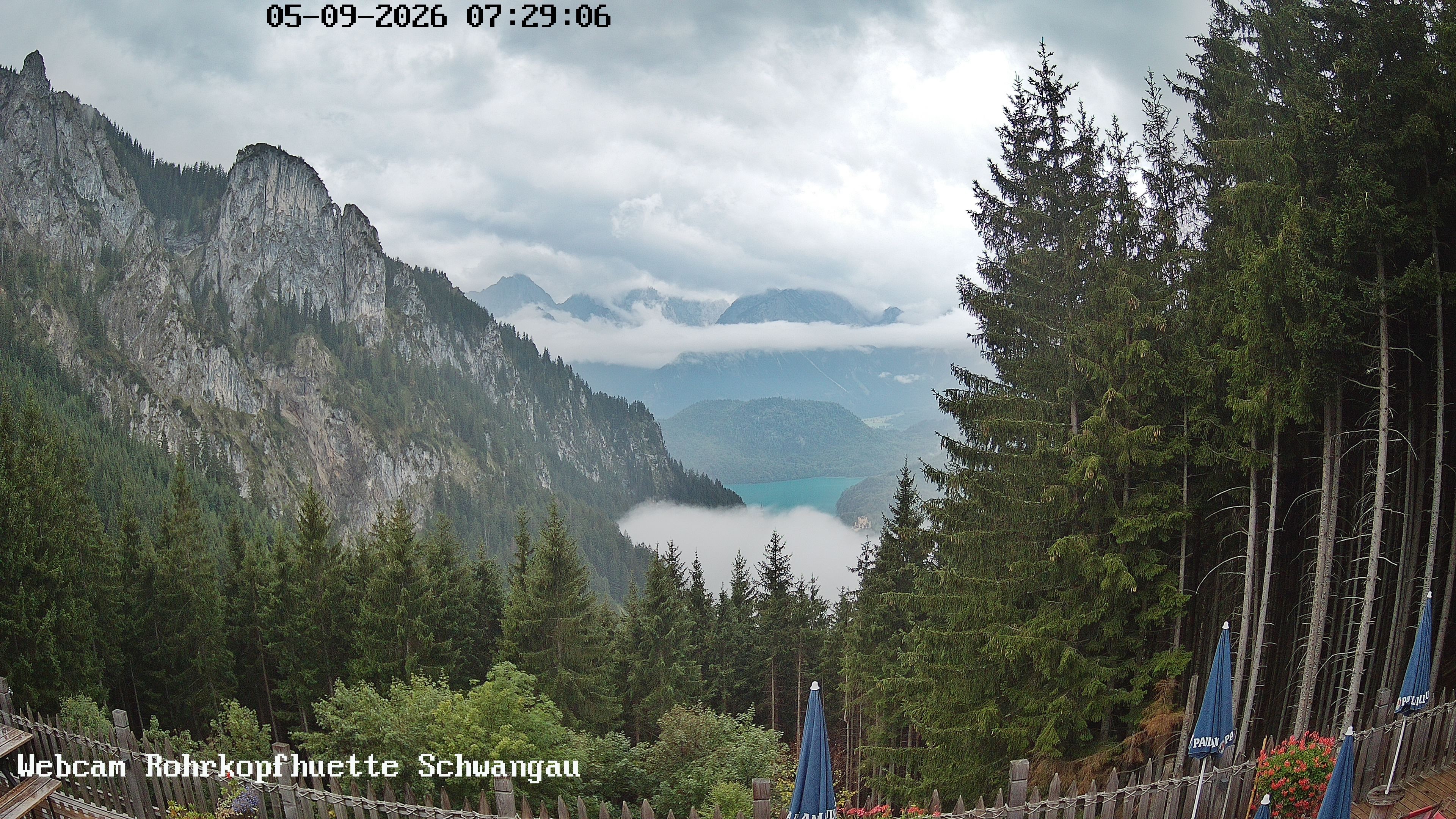 Archiv Foto Webcam Schwangau: Blick von der Rohrkopfhütte ins Tal