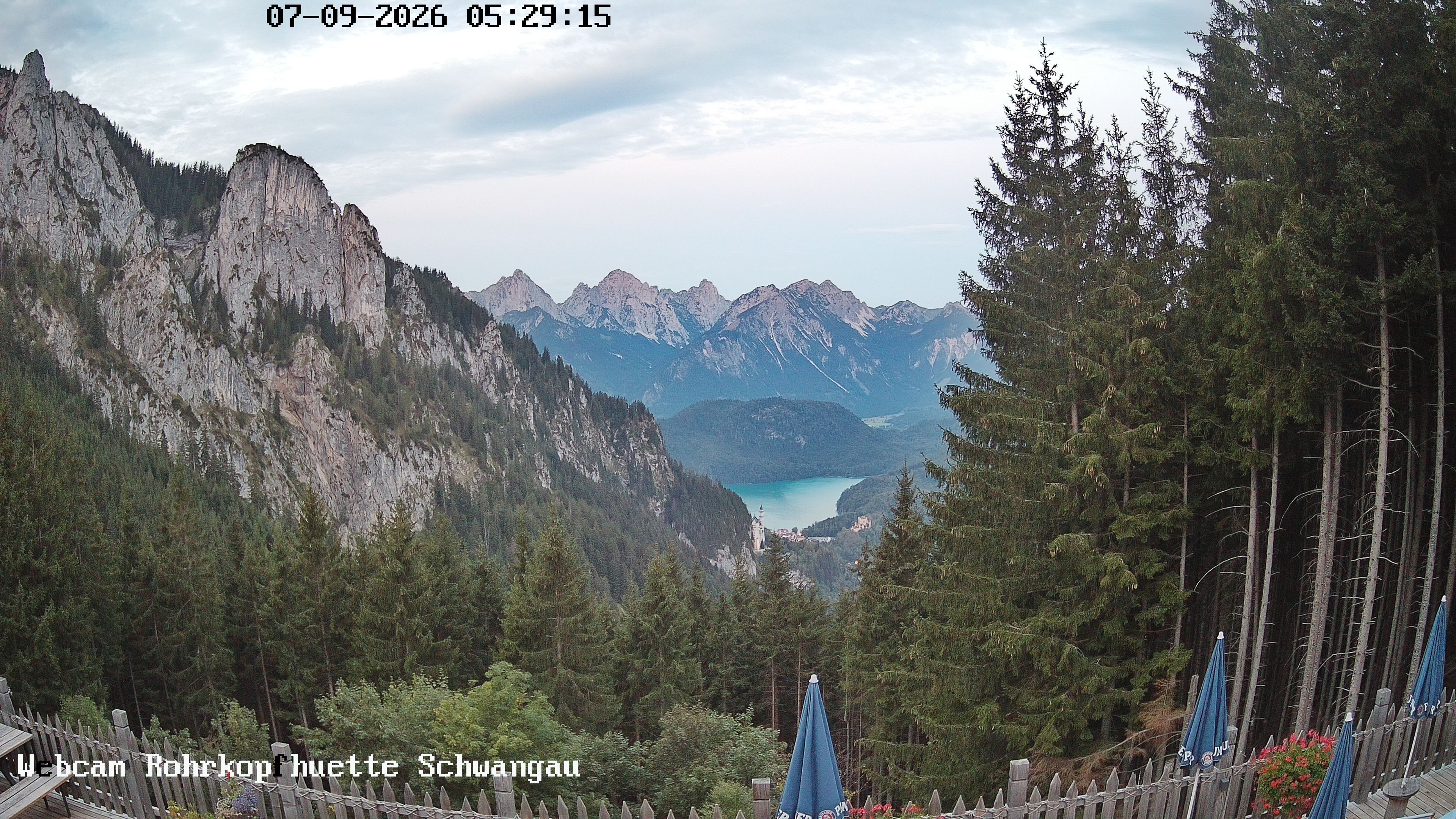 Archiv Foto Webcam Schwangau: Blick von der Rohrkopfhütte ins Tal