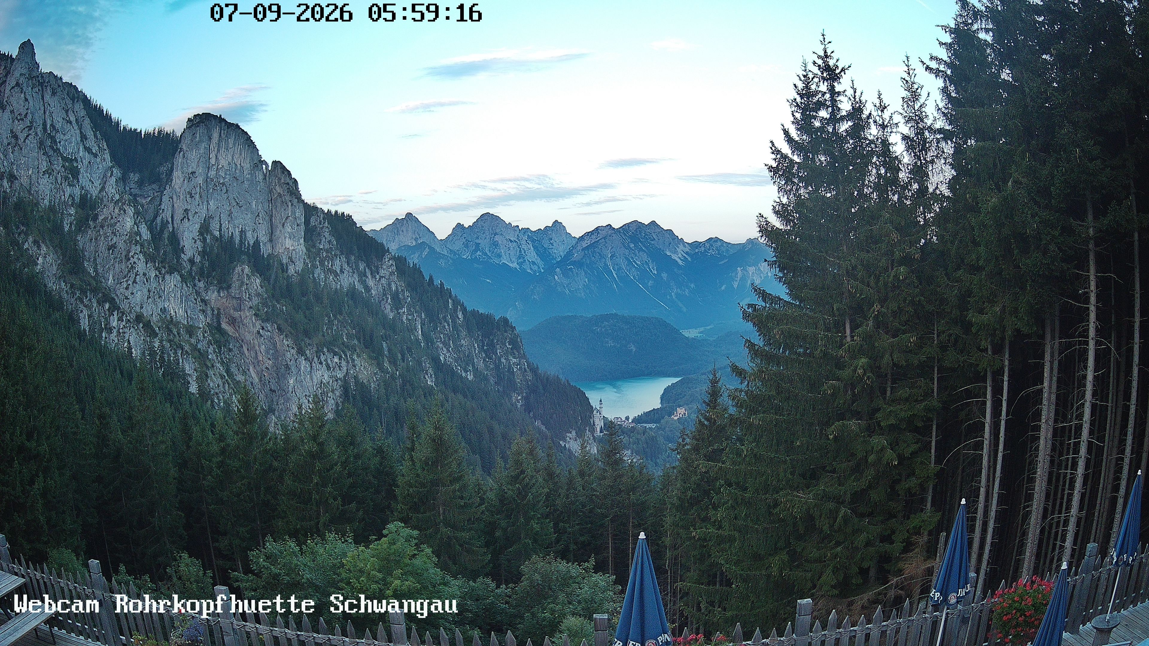 Archiv Foto Webcam Schwangau: Blick von der Rohrkopfhütte ins Tal