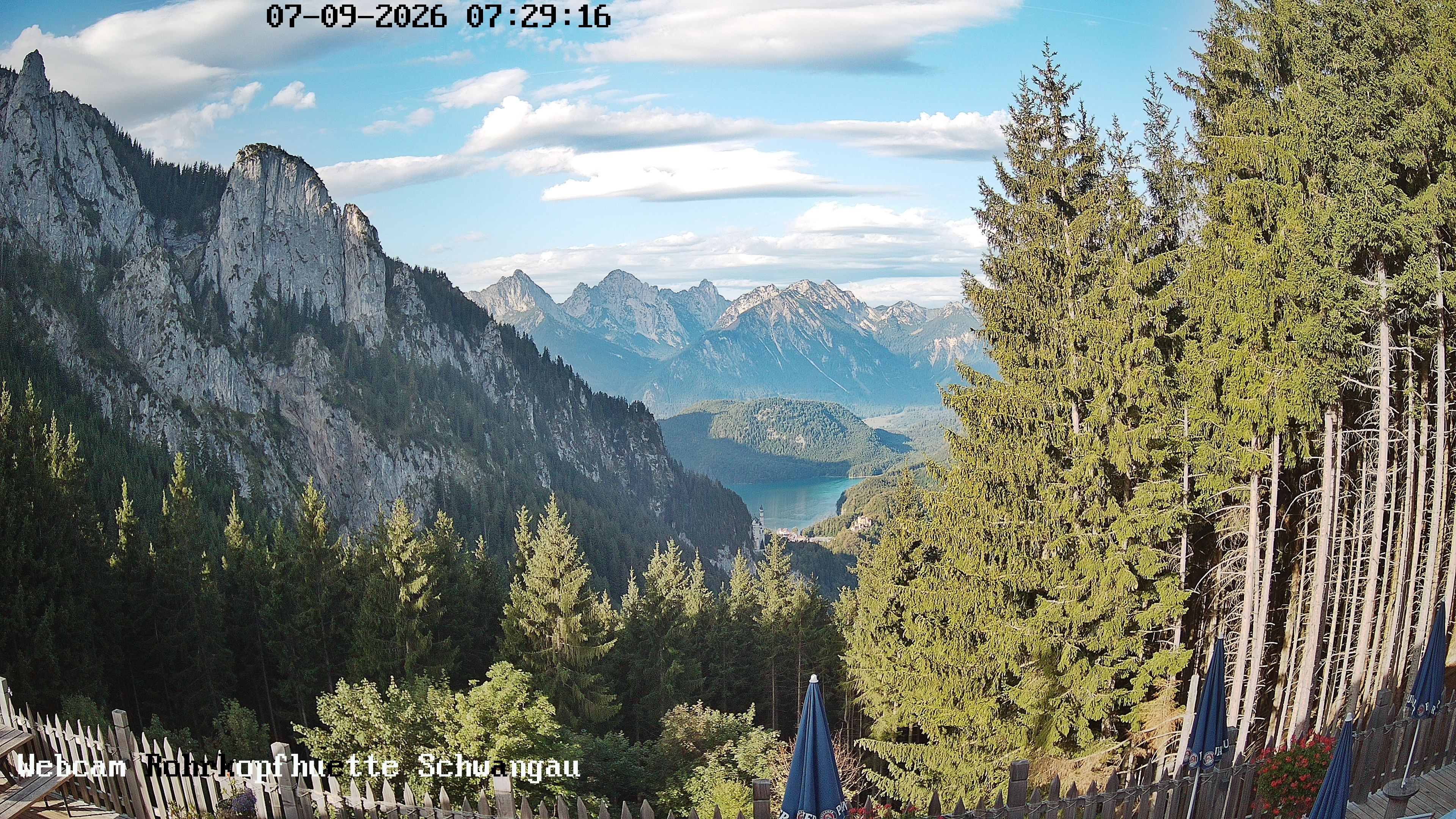 Archiv Foto Webcam Schwangau: Blick von der Rohrkopfhütte ins Tal