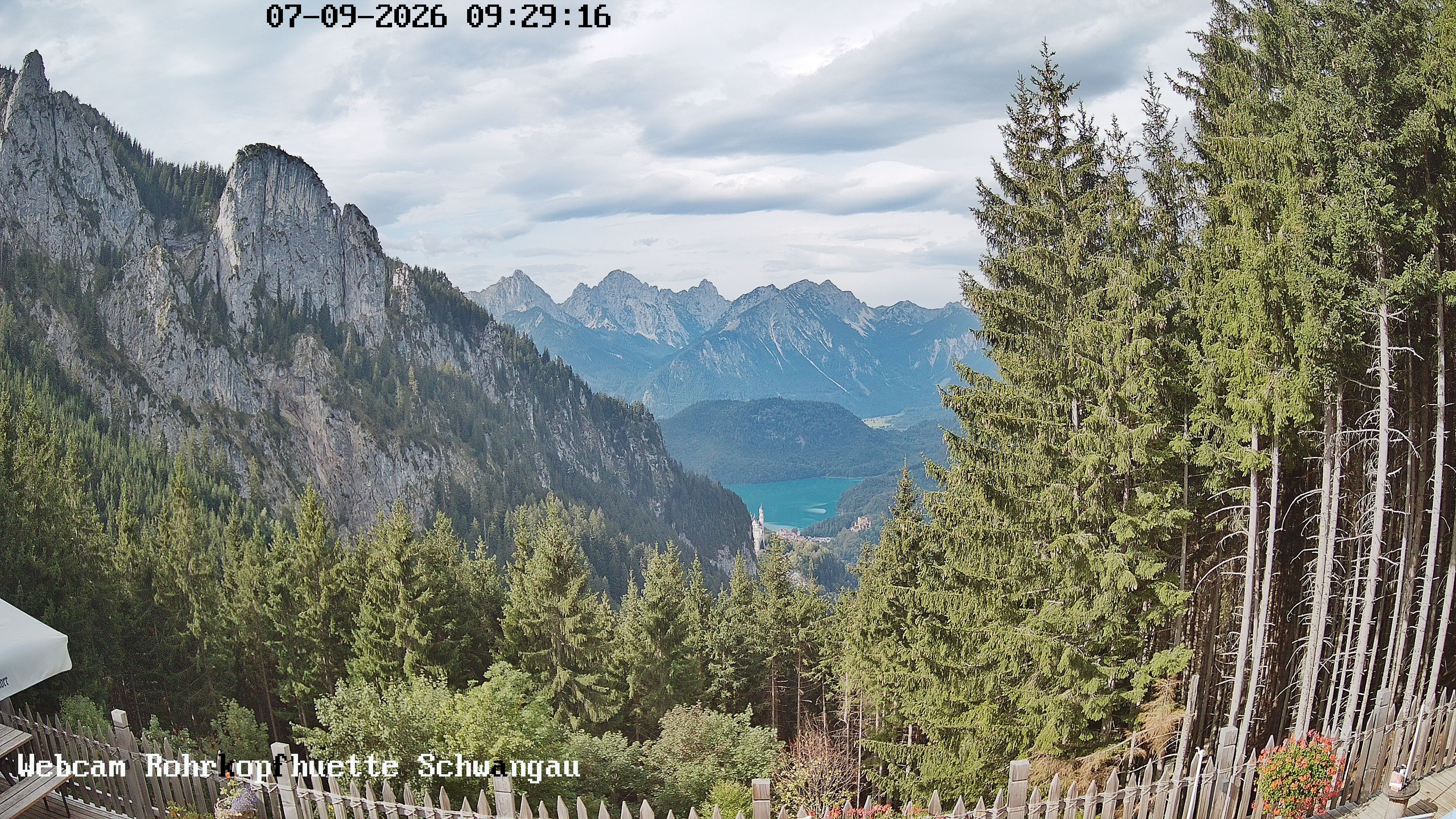 Archiv Foto Webcam Schwangau: Blick von der Rohrkopfhütte ins Tal