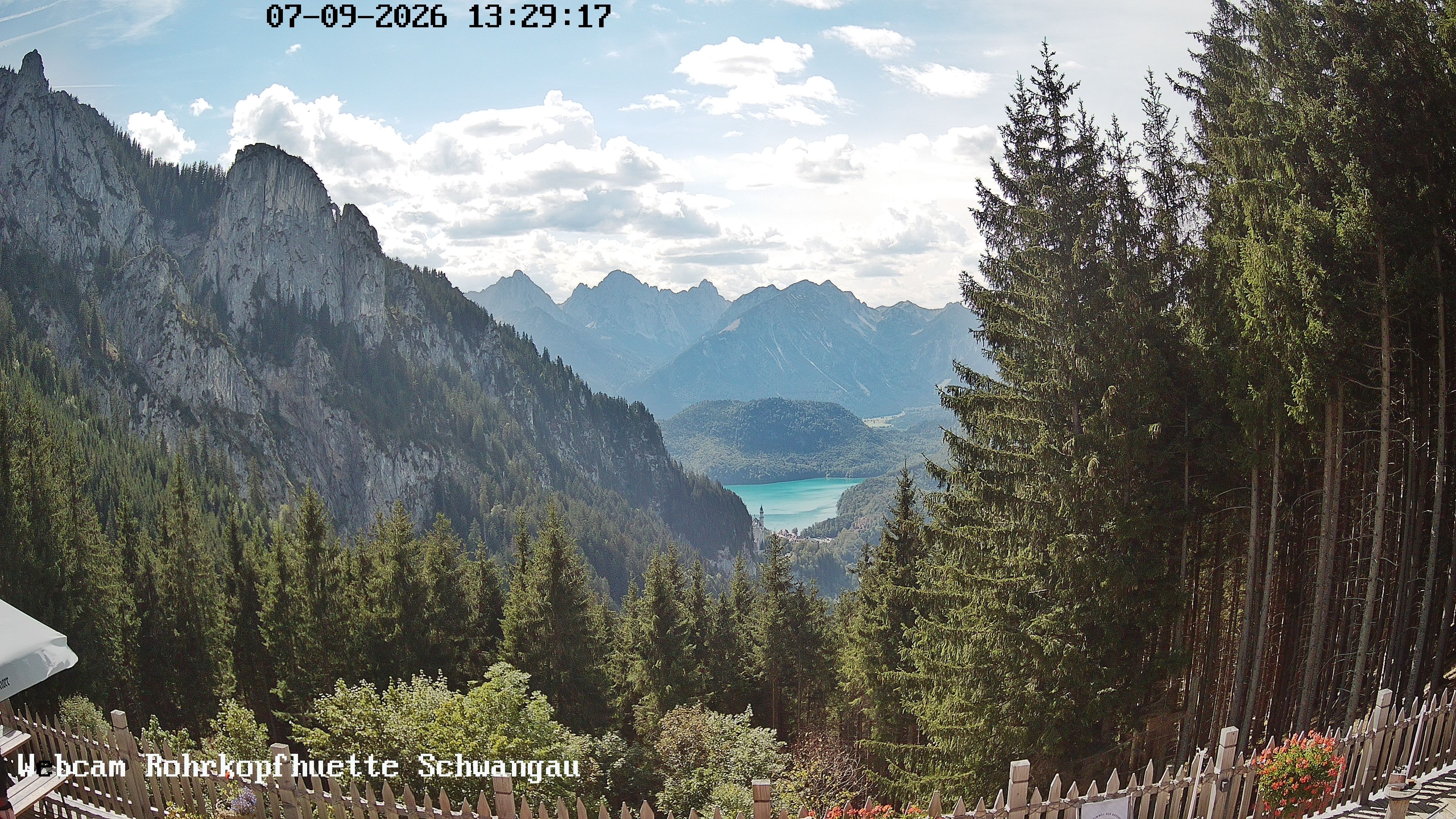 Archiv Foto Webcam Schwangau: Blick von der Rohrkopfhütte ins Tal