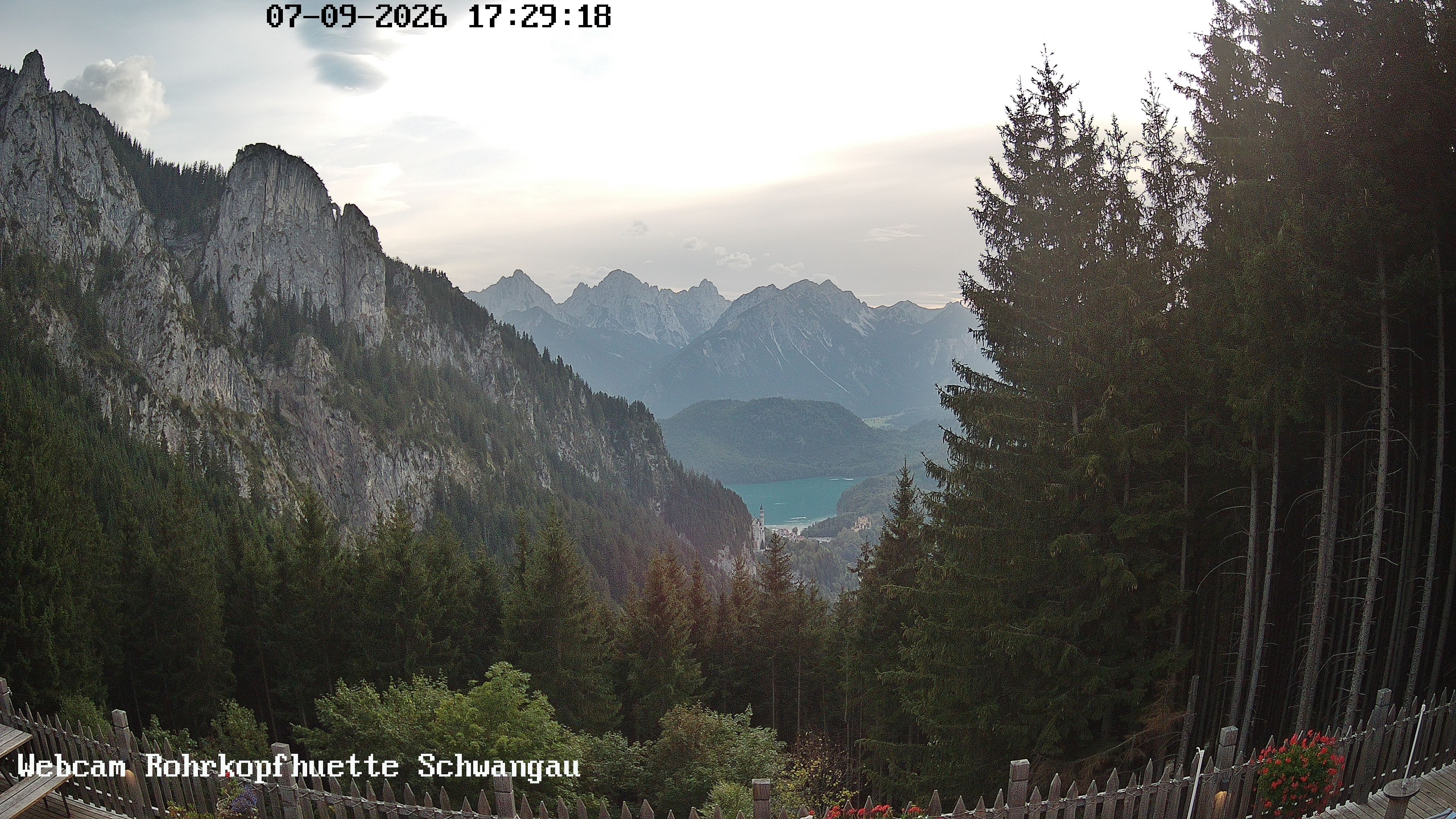 Archiv Foto Webcam Schwangau: Blick von der Rohrkopfhütte ins Tal
