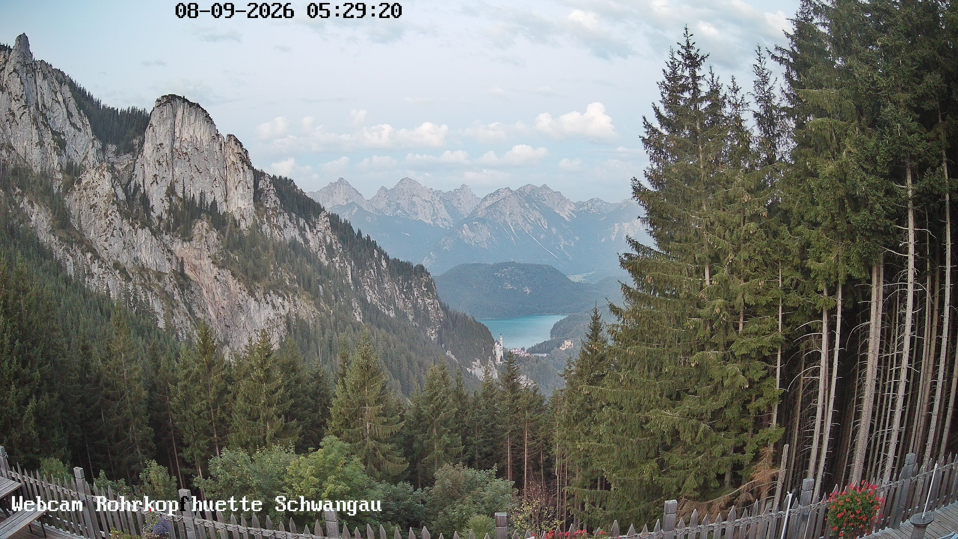 Archiv Foto Webcam Schwangau: Blick von der Rohrkopfhütte ins Tal