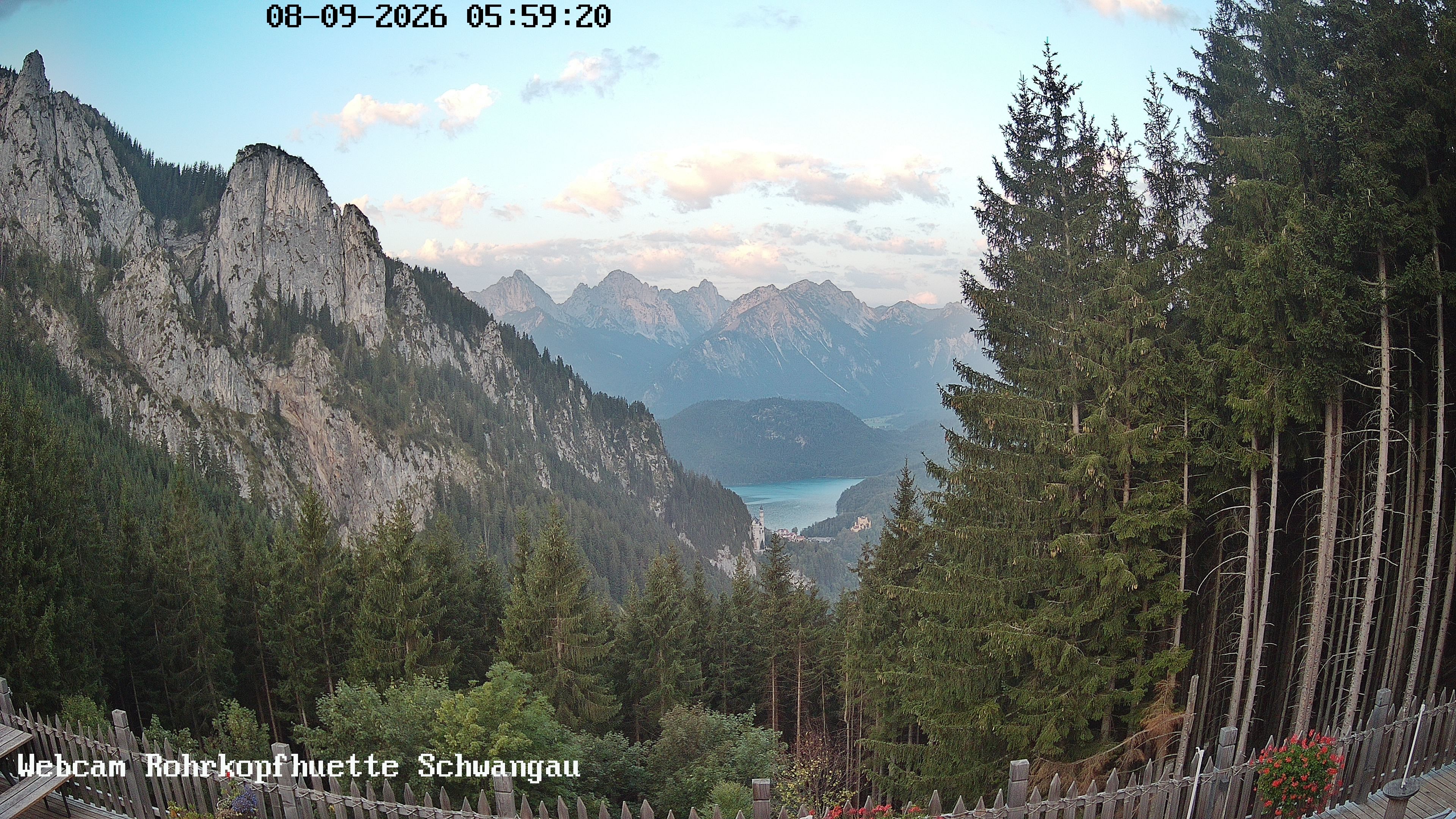 Archiv Foto Webcam Schwangau: Blick von der Rohrkopfhütte ins Tal