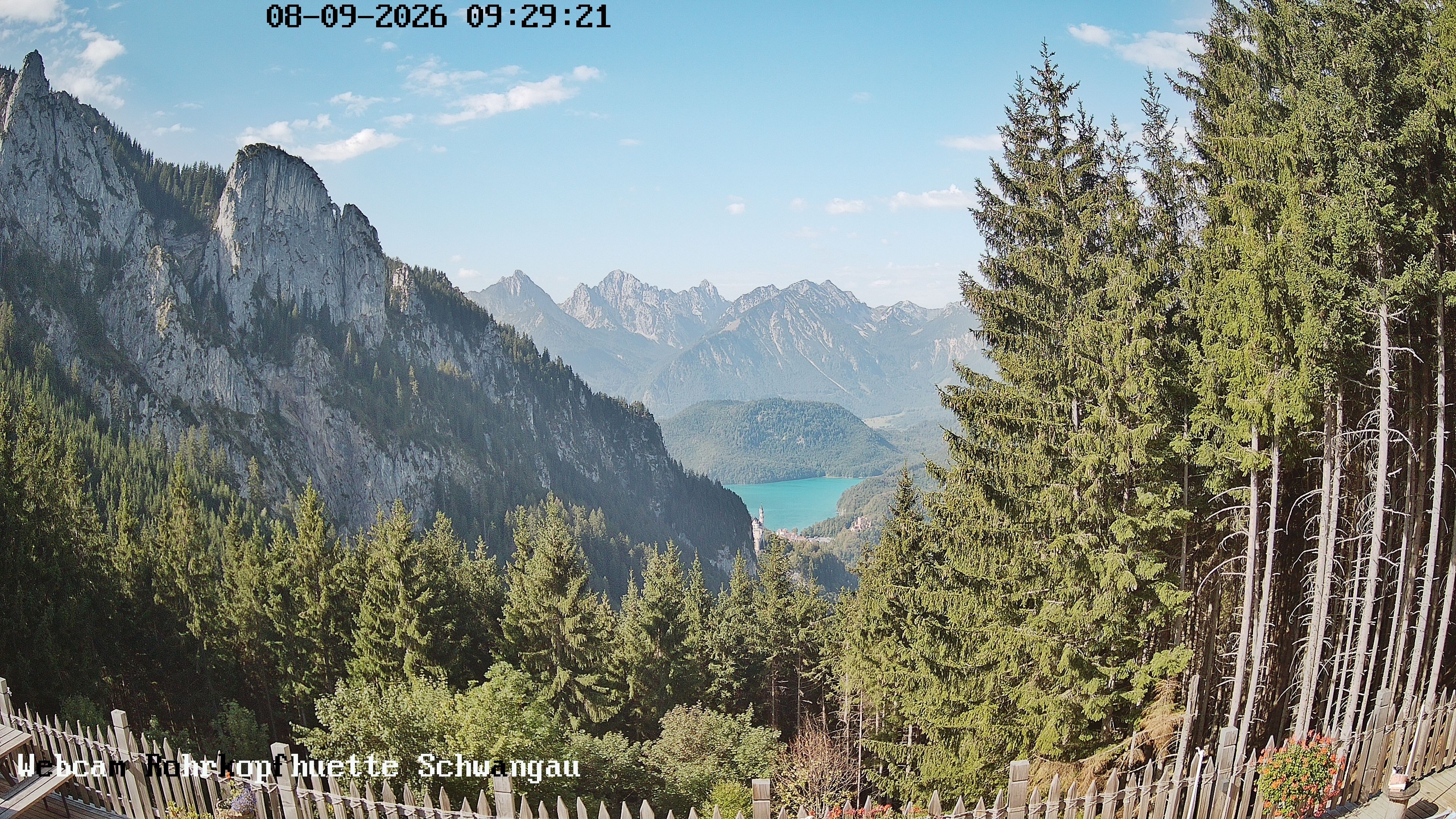 Archiv Foto Webcam Schwangau: Blick von der Rohrkopfhütte ins Tal