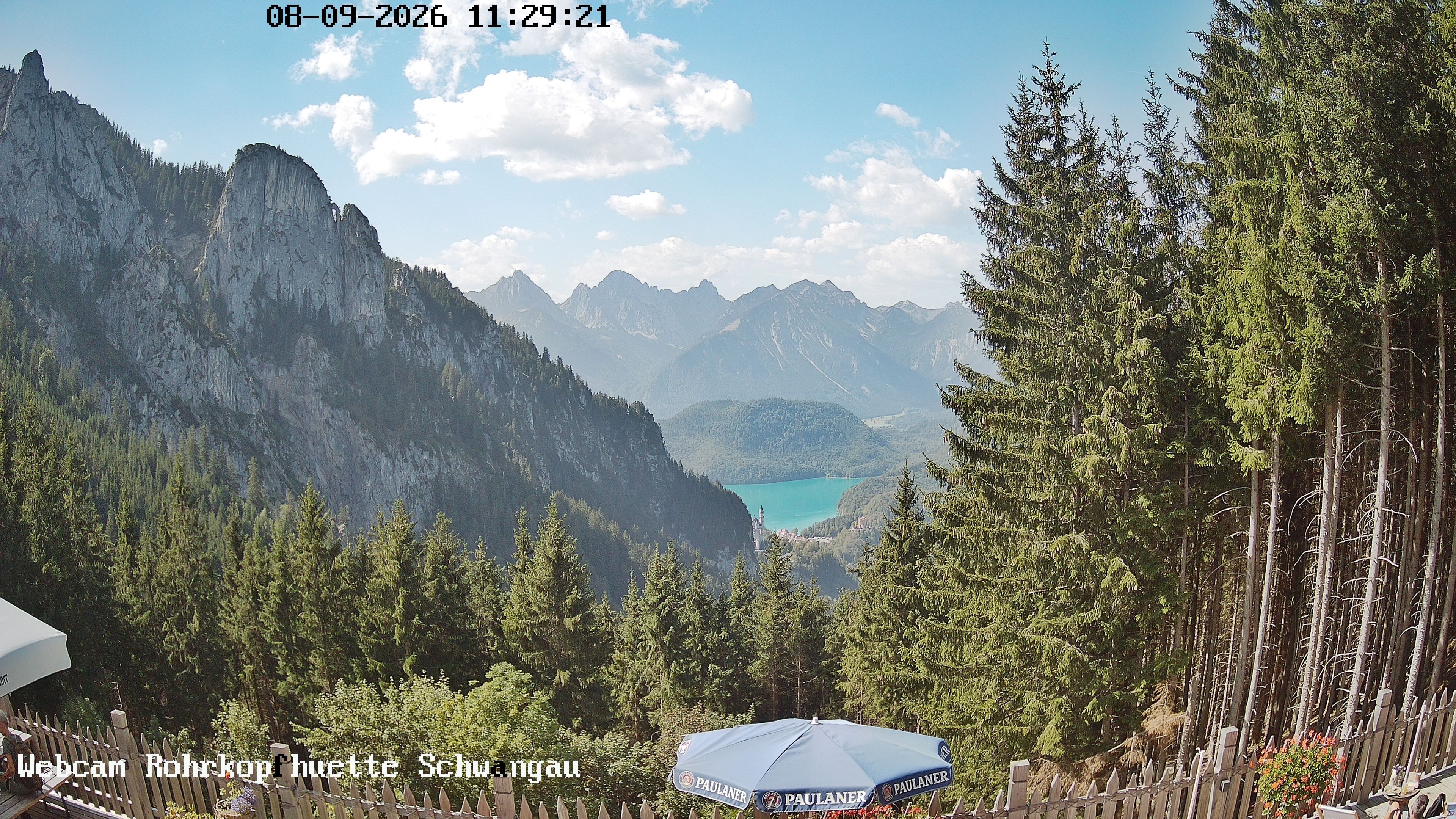 Archiv Foto Webcam Schwangau: Blick von der Rohrkopfhütte ins Tal