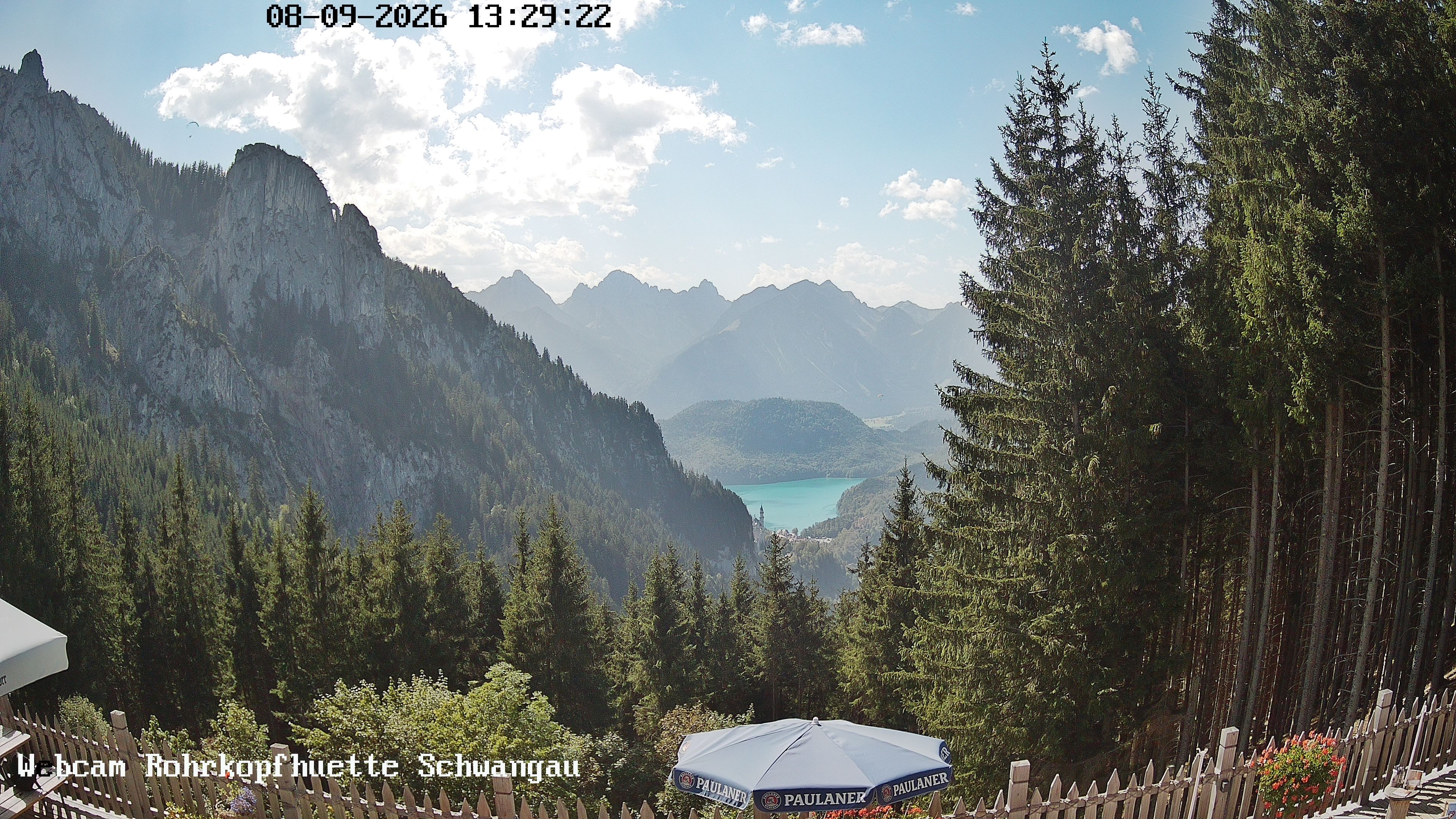 Archiv Foto Webcam Schwangau: Blick von der Rohrkopfhütte ins Tal
