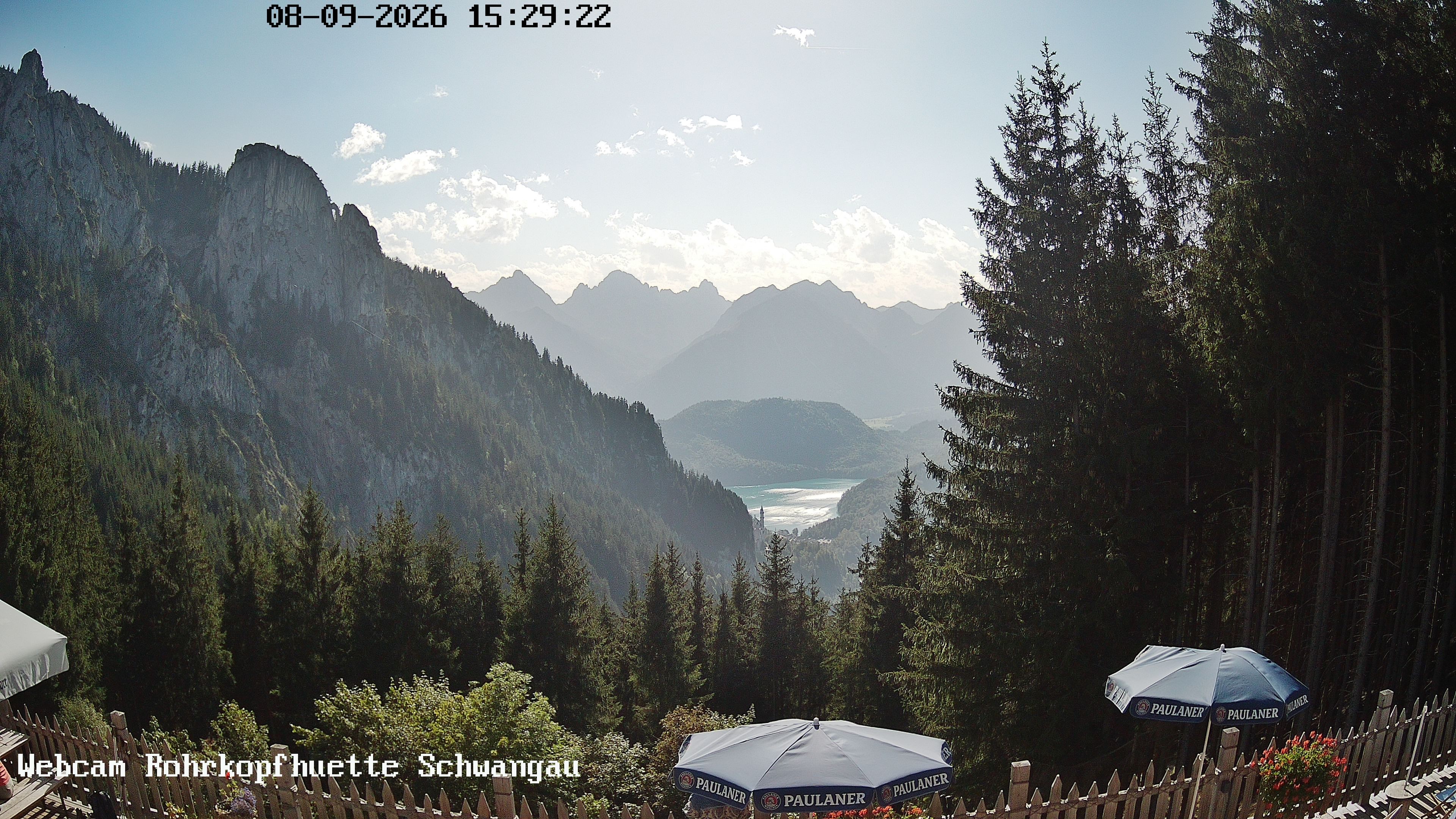 Archiv Foto Webcam Schwangau: Blick von der Rohrkopfhütte ins Tal