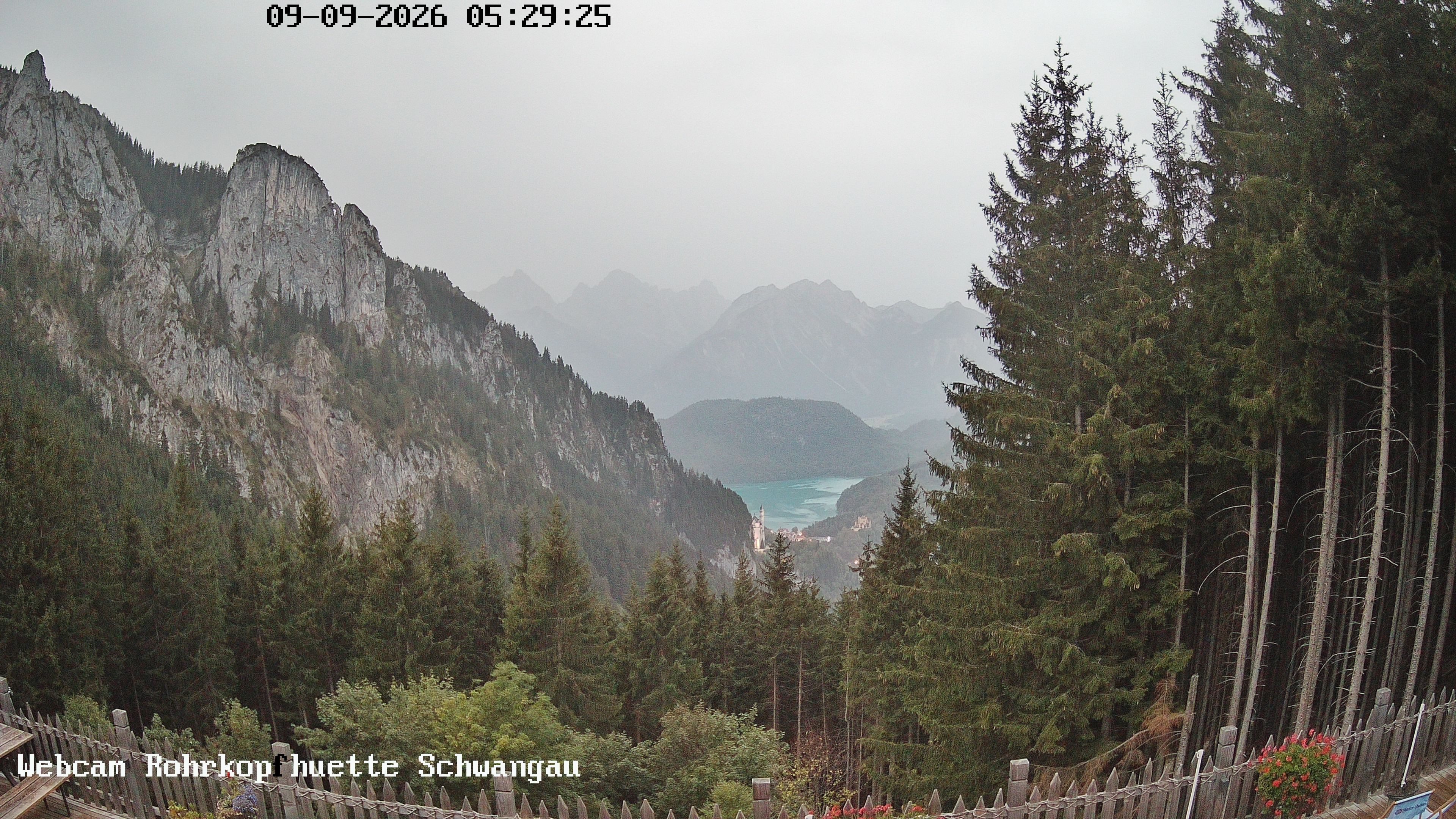 Archiv Foto Webcam Schwangau: Blick von der Rohrkopfhütte ins Tal