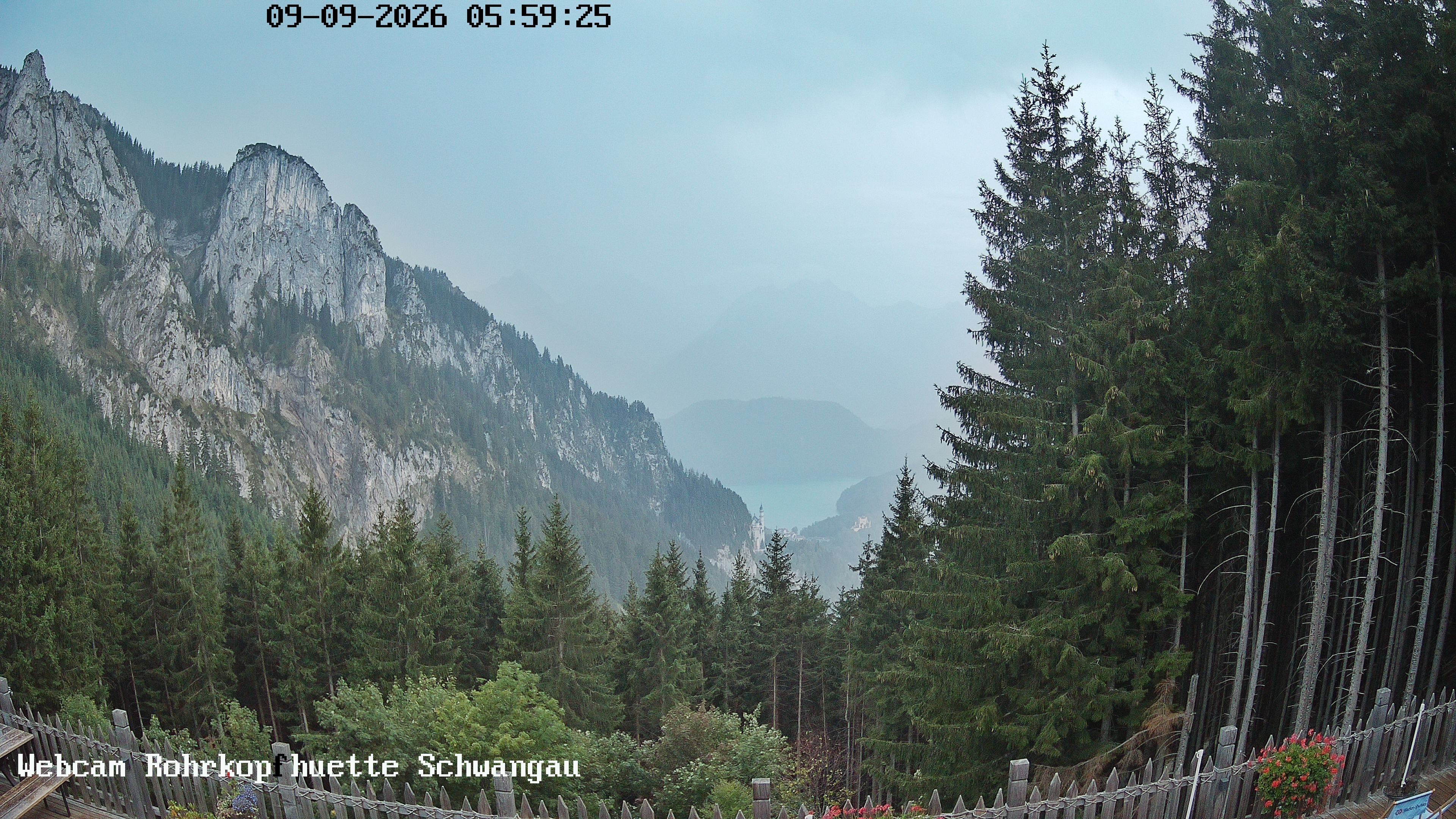 Archiv Foto Webcam Schwangau: Blick von der Rohrkopfhütte ins Tal