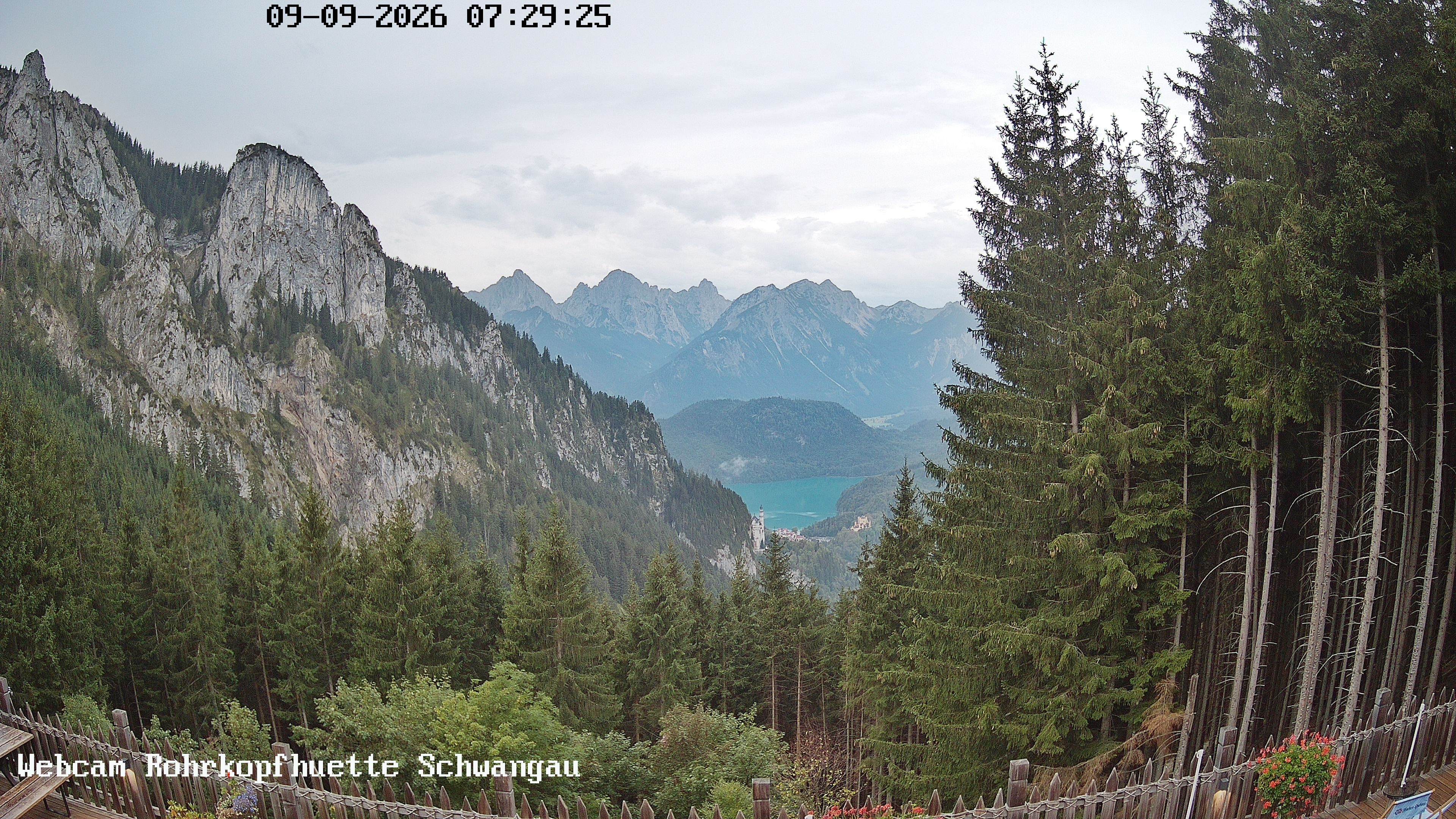 Archiv Foto Webcam Schwangau: Blick von der Rohrkopfhütte ins Tal