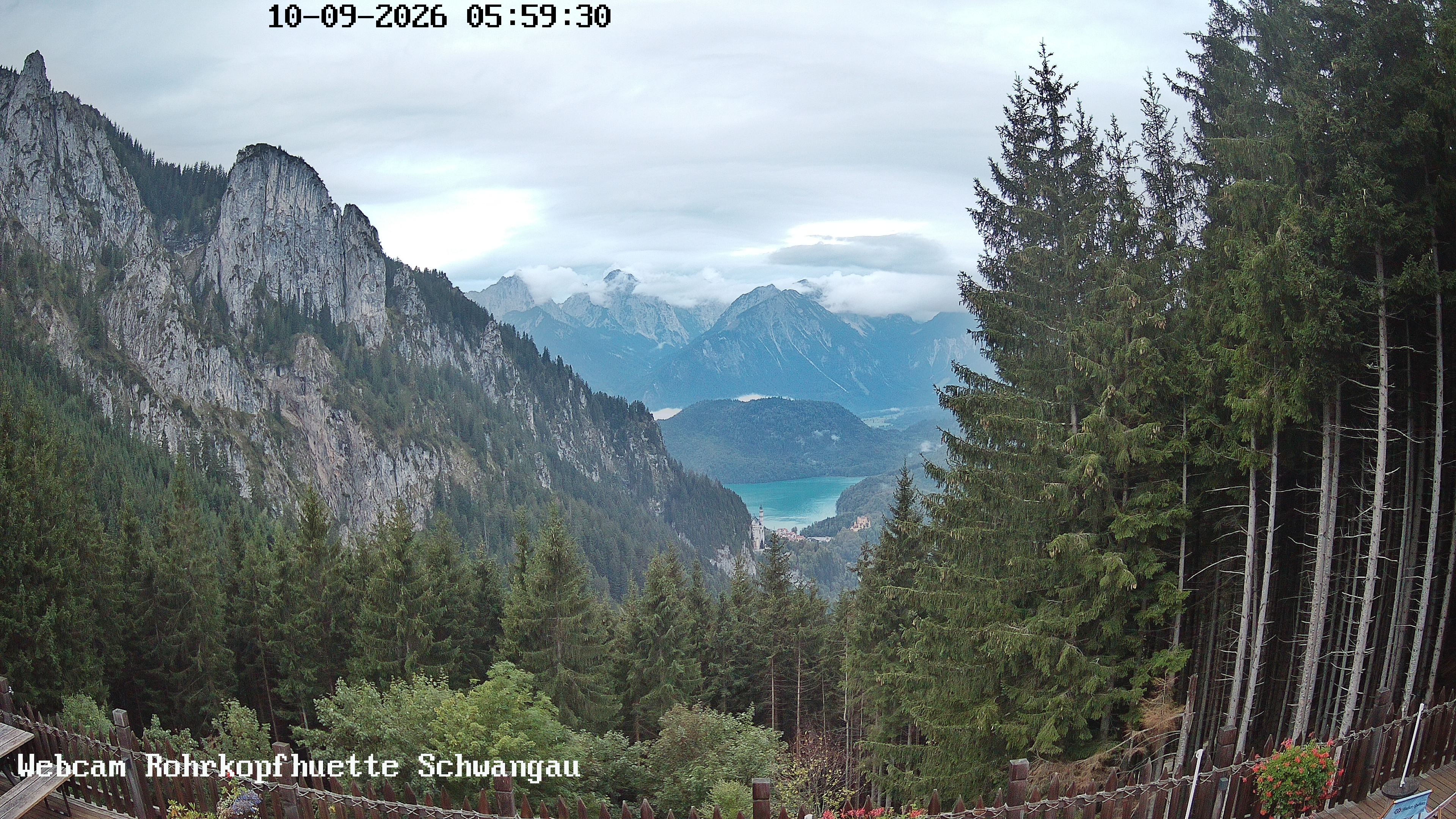Archiv Foto Webcam Schwangau: Blick von der Rohrkopfhütte ins Tal