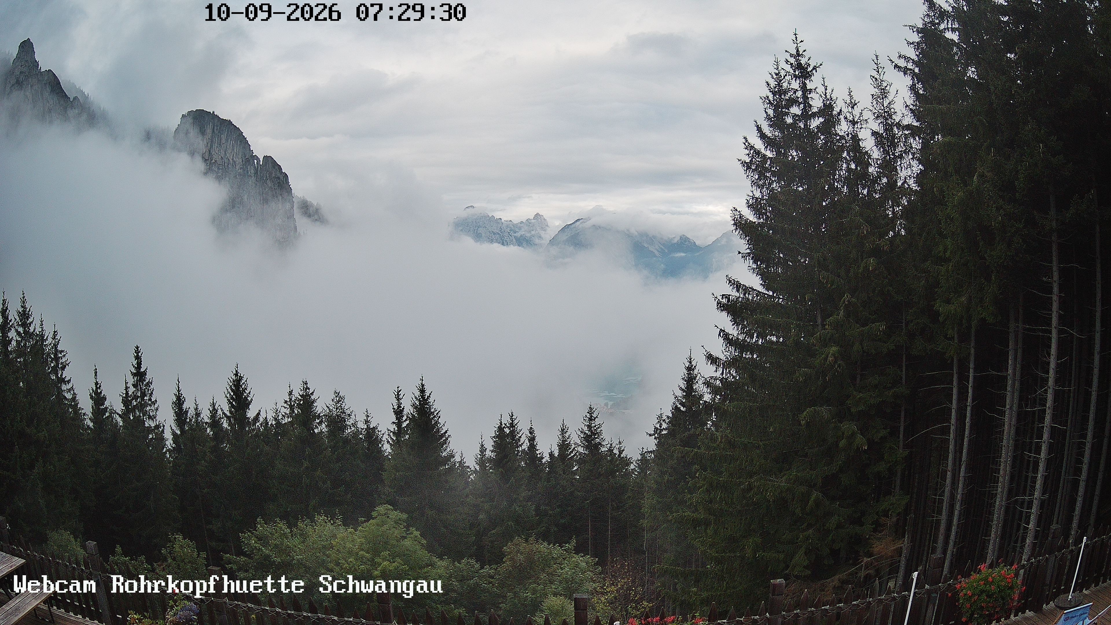 Archiv Foto Webcam Schwangau: Blick von der Rohrkopfhütte ins Tal