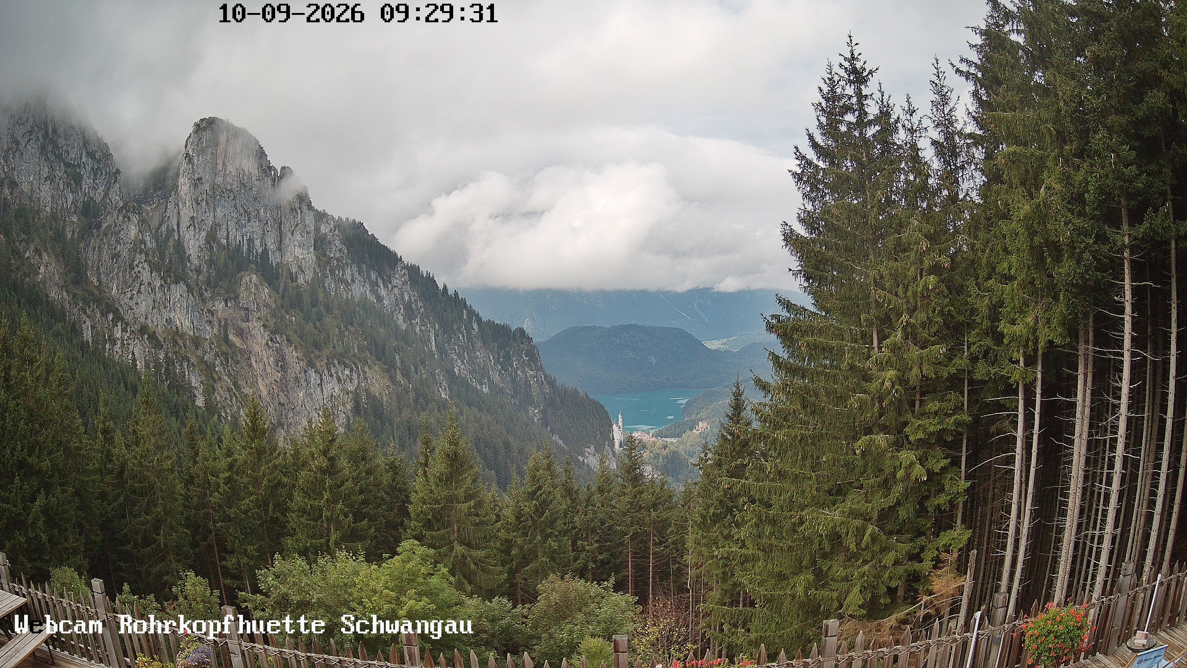 Archiv Foto Webcam Schwangau: Blick von der Rohrkopfhütte ins Tal