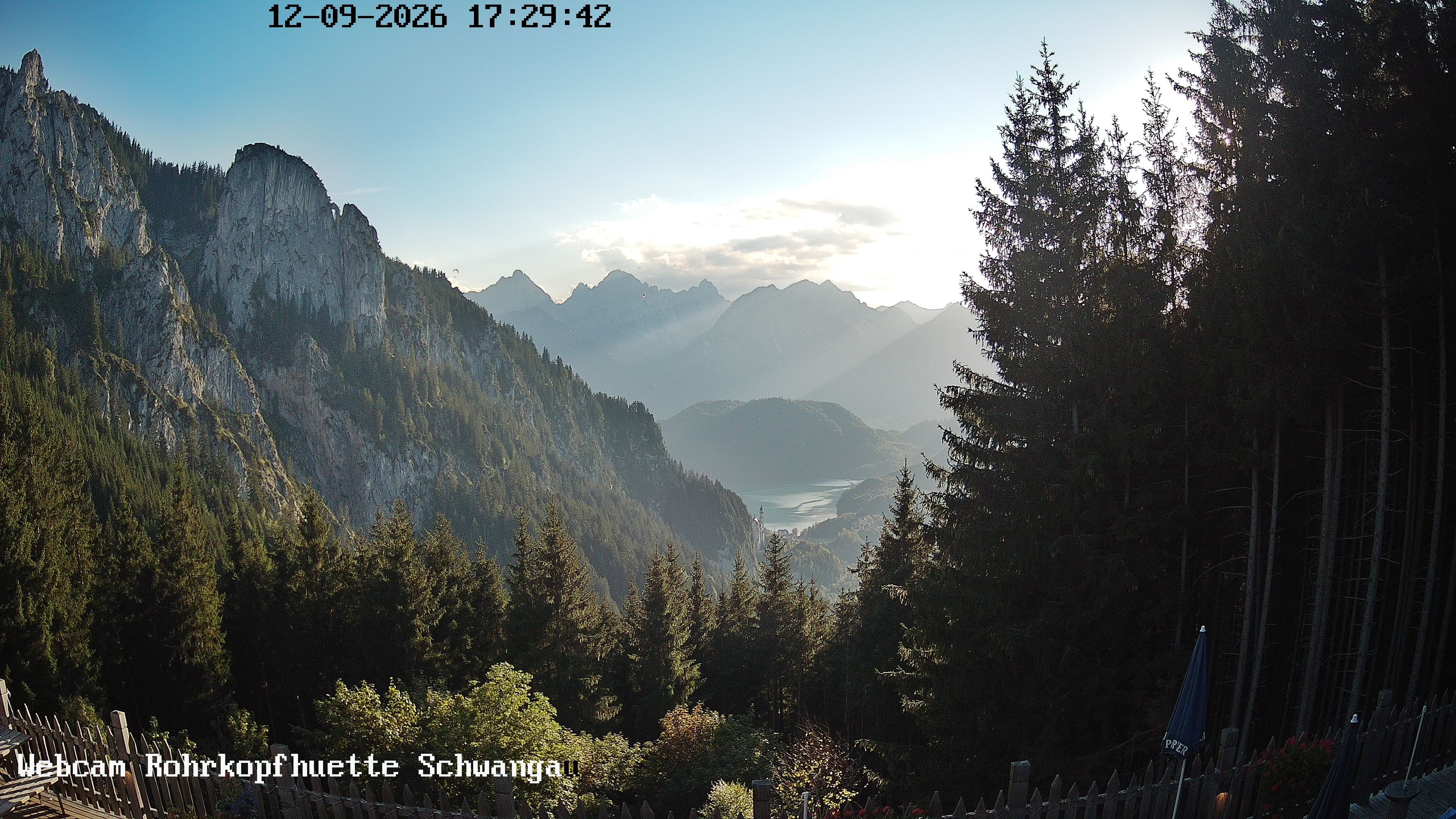 Archiv Foto Webcam Schwangau: Blick von der Rohrkopfhütte ins Tal