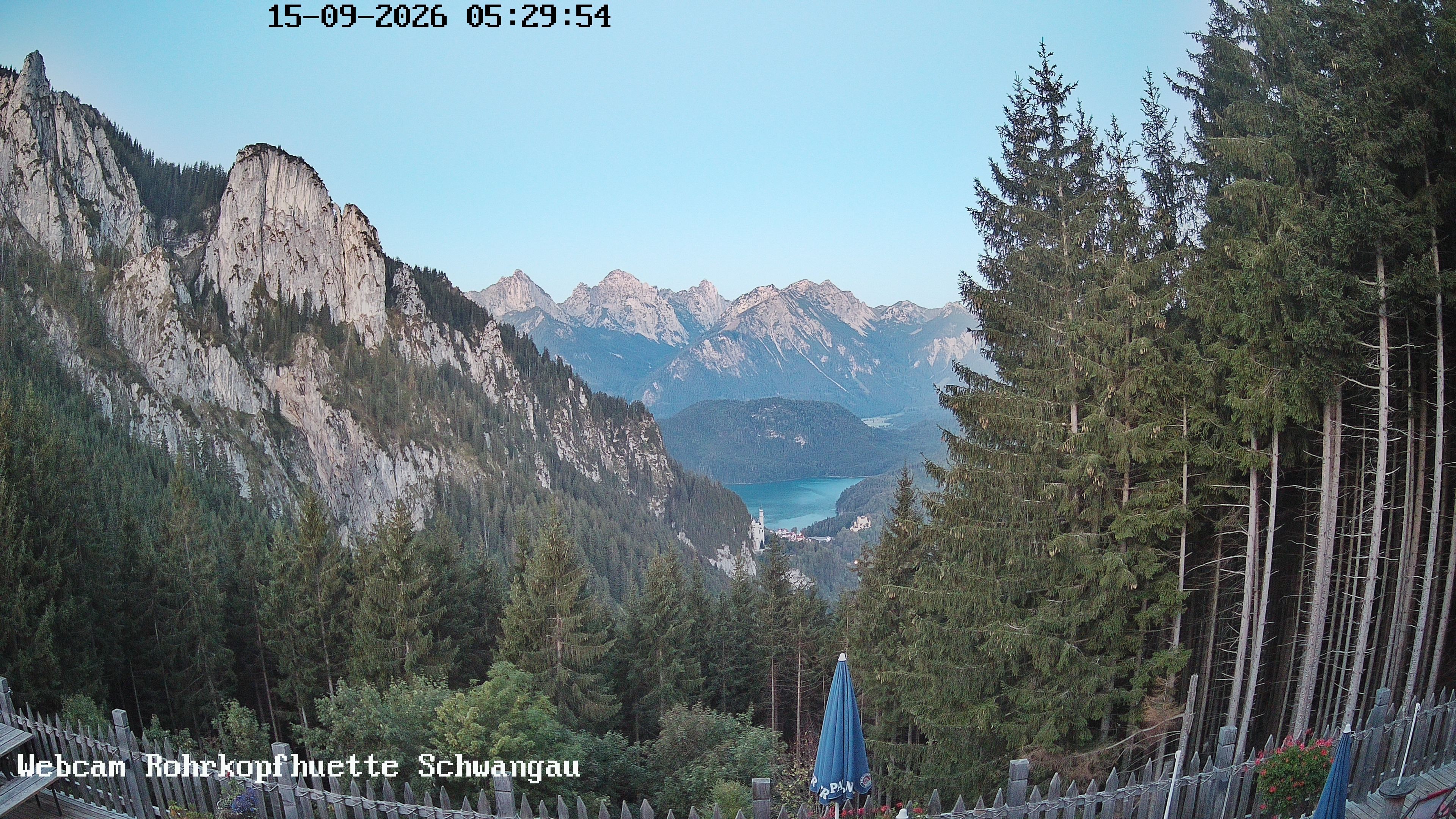Archiv Foto Webcam Schwangau: Blick von der Rohrkopfhütte ins Tal