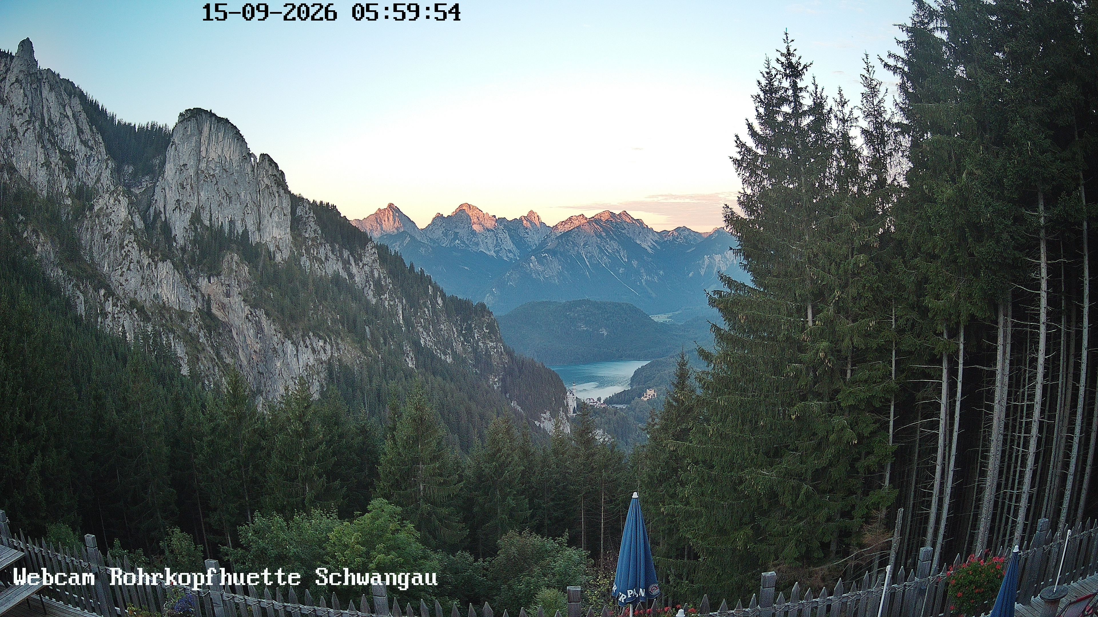 Archiv Foto Webcam Schwangau: Blick von der Rohrkopfhütte ins Tal