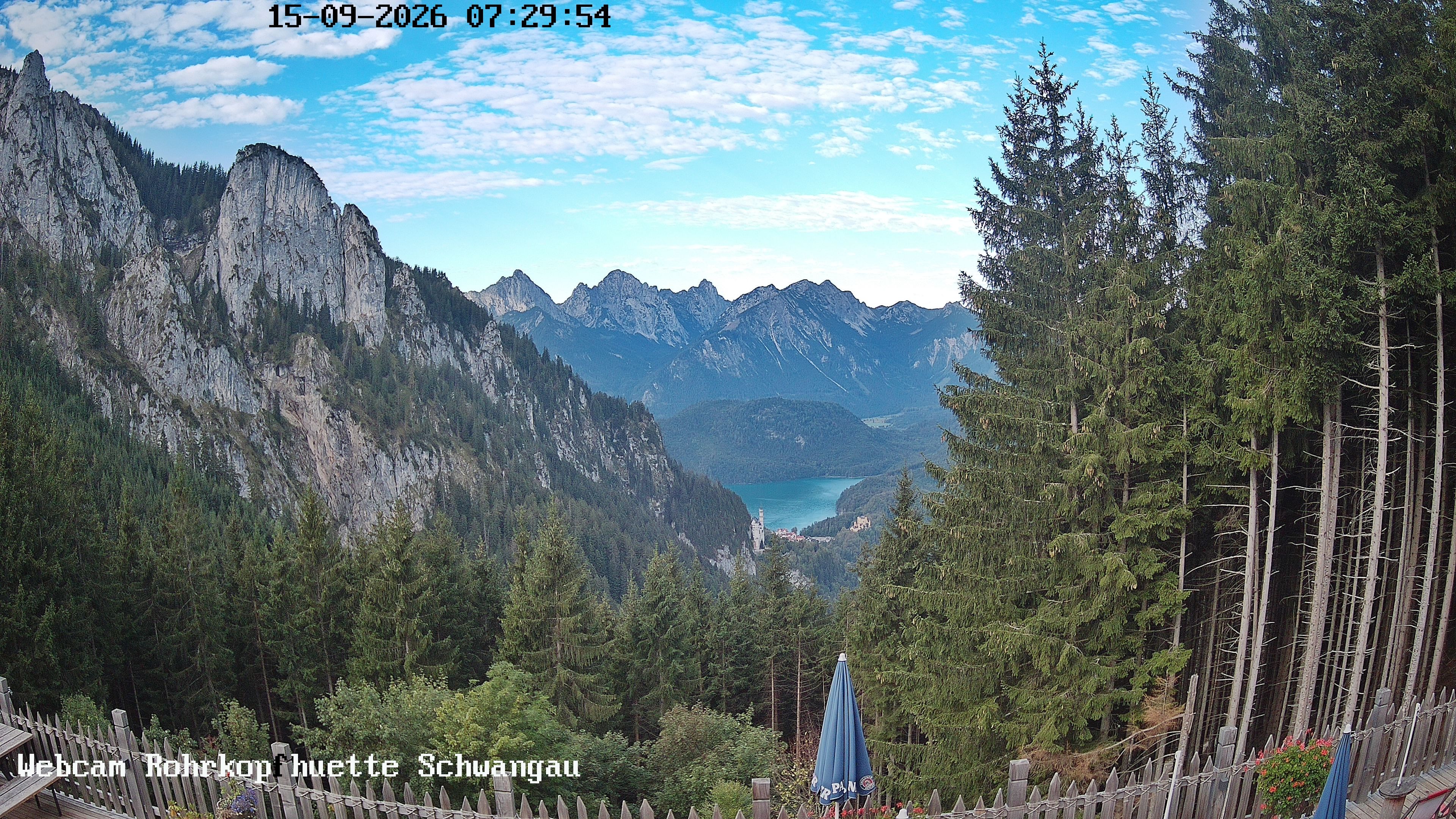 Archiv Foto Webcam Schwangau: Blick von der Rohrkopfhütte ins Tal