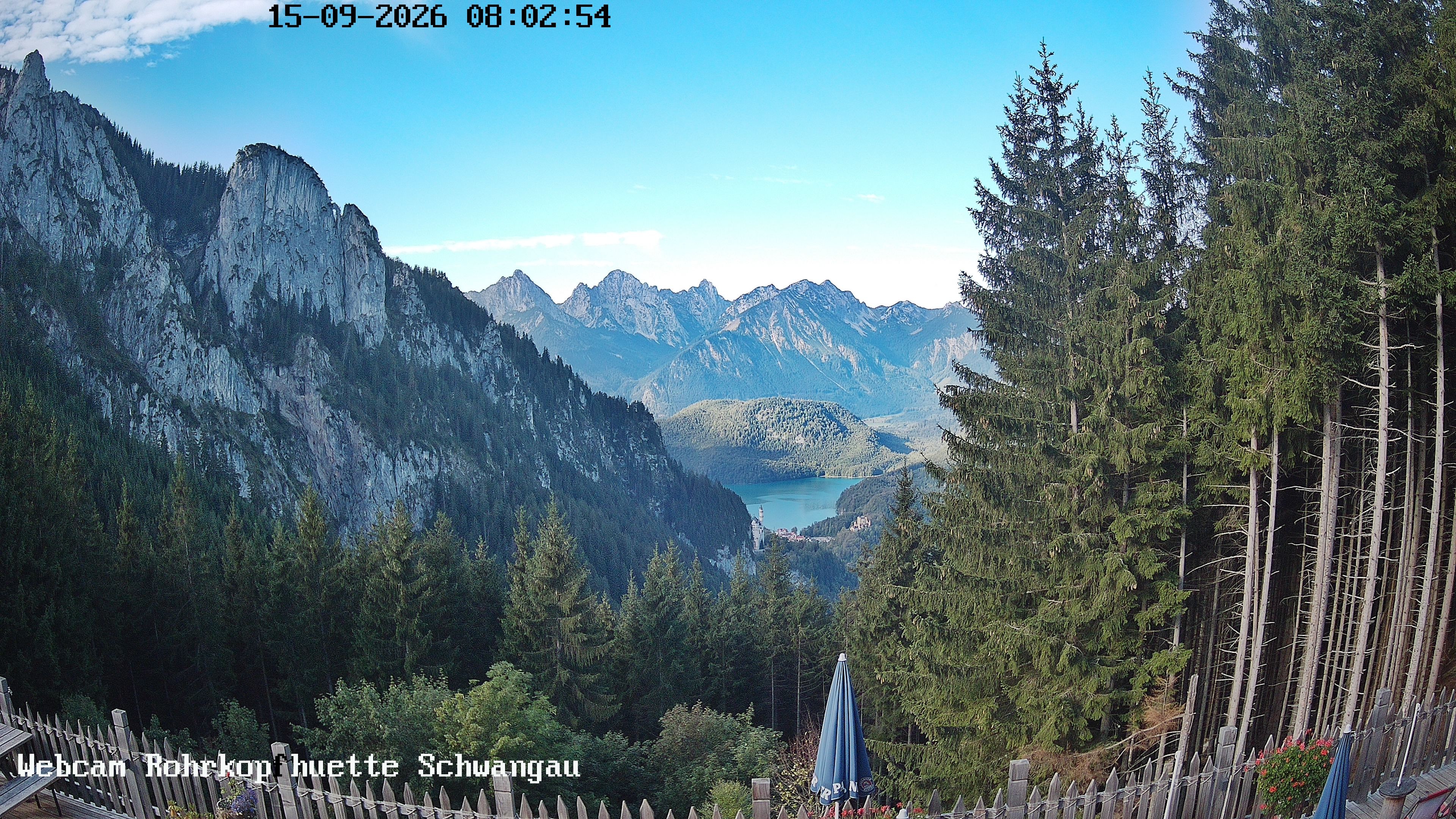 Archiv Foto Webcam Schwangau: Blick von der Rohrkopfhütte ins Tal