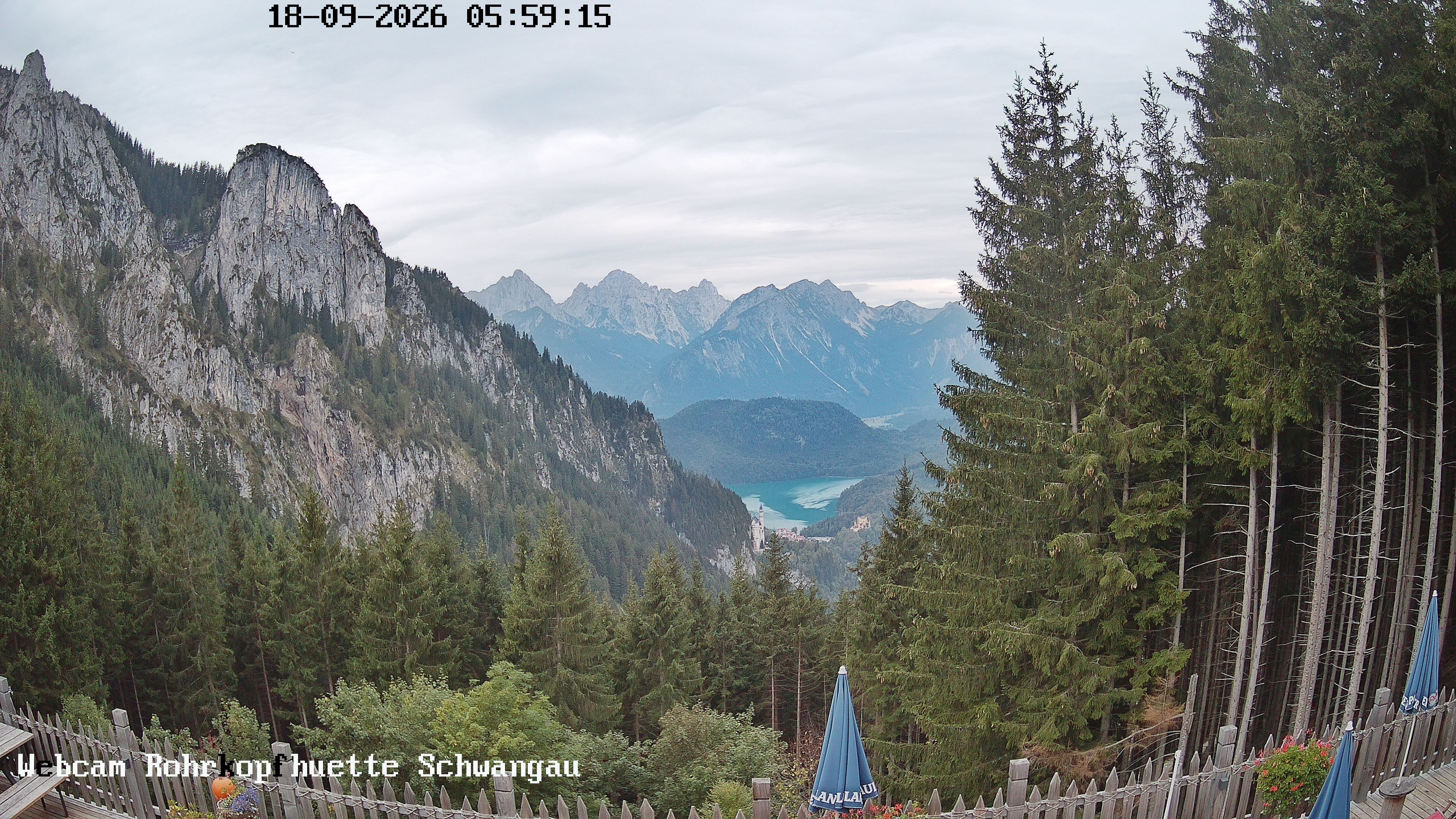 Archiv Foto Webcam Schwangau: Blick von der Rohrkopfhütte ins Tal