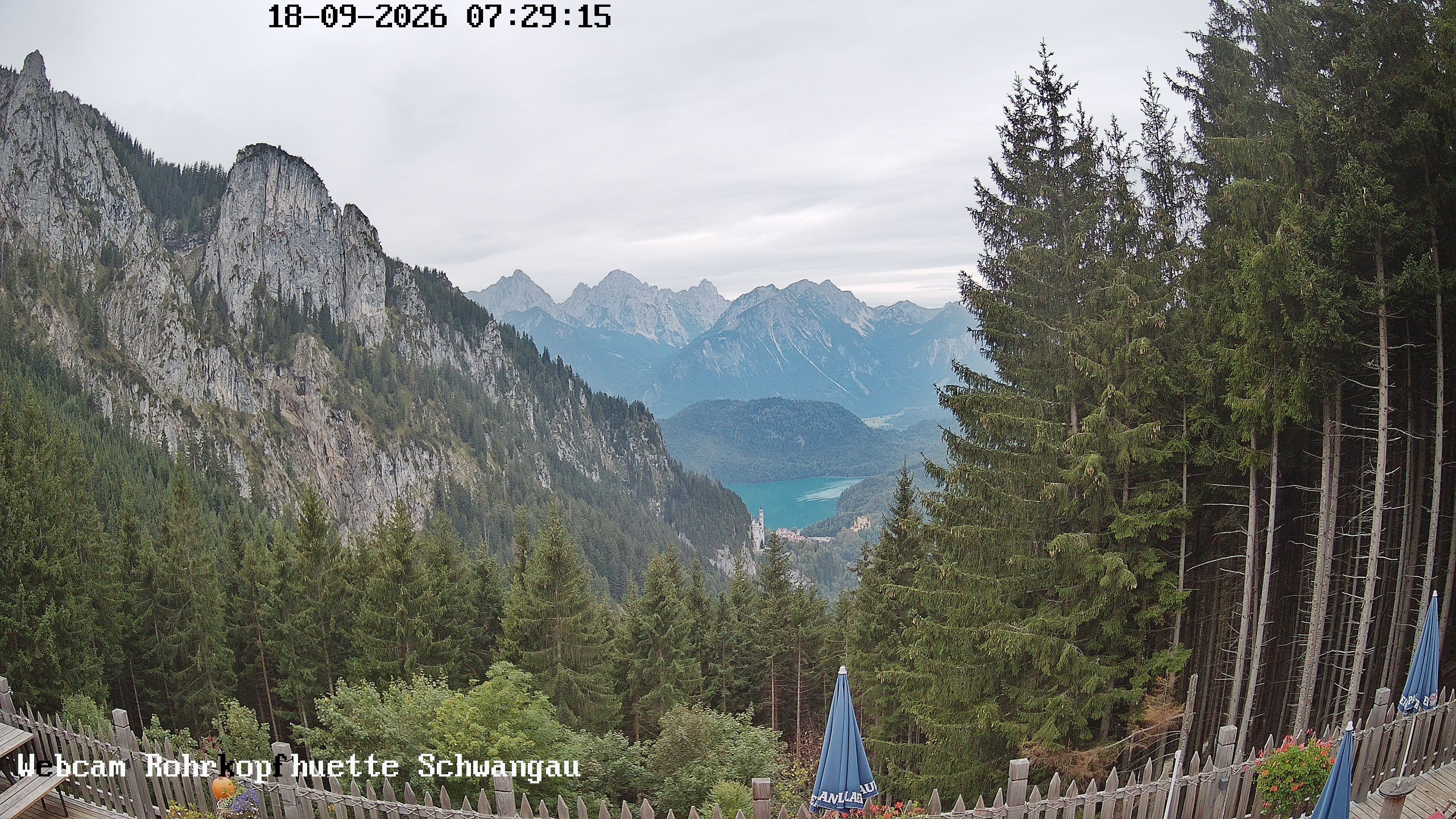Archiv Foto Webcam Schwangau: Blick von der Rohrkopfhütte ins Tal