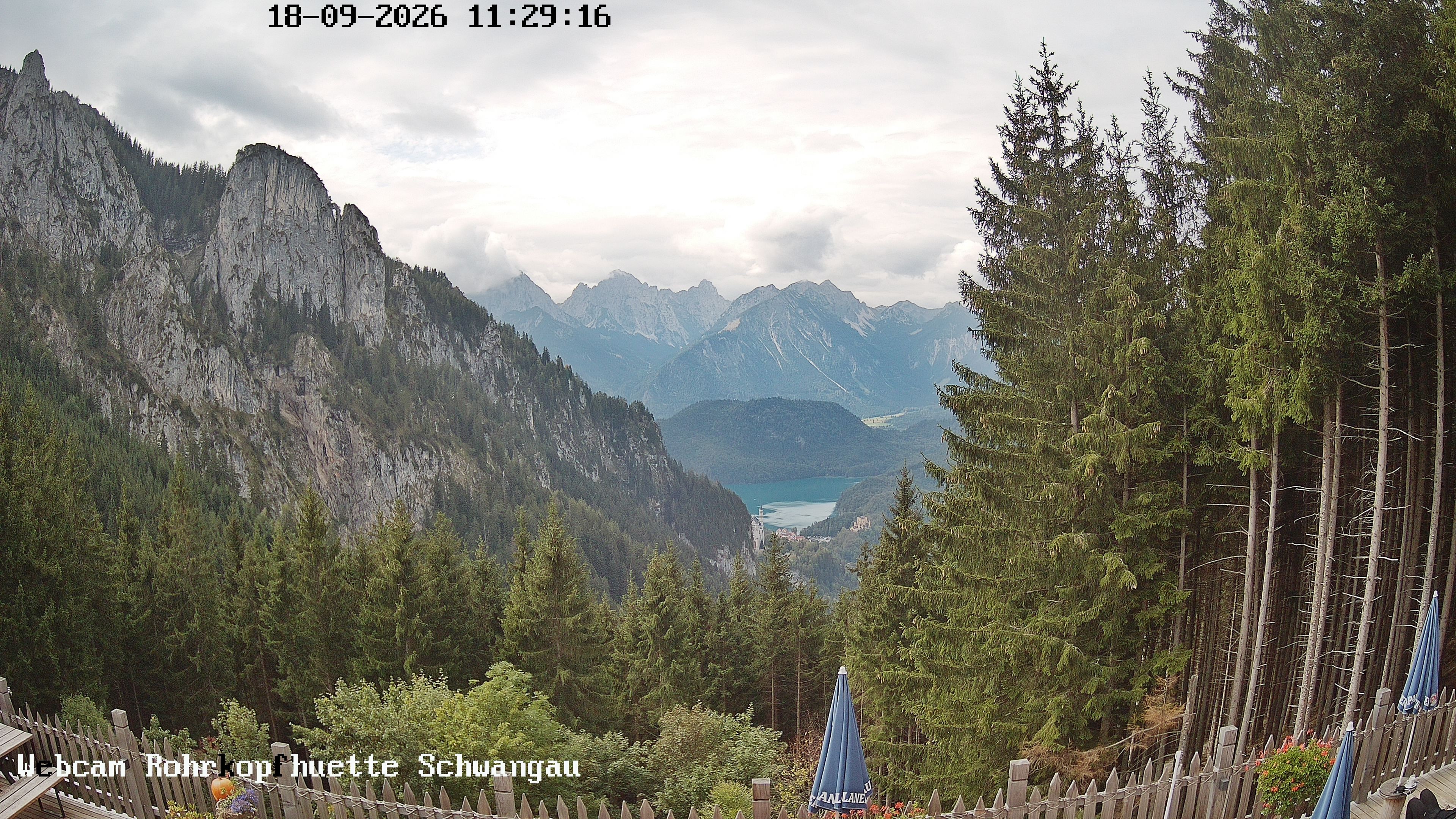 Archiv Foto Webcam Schwangau: Blick von der Rohrkopfhütte ins Tal